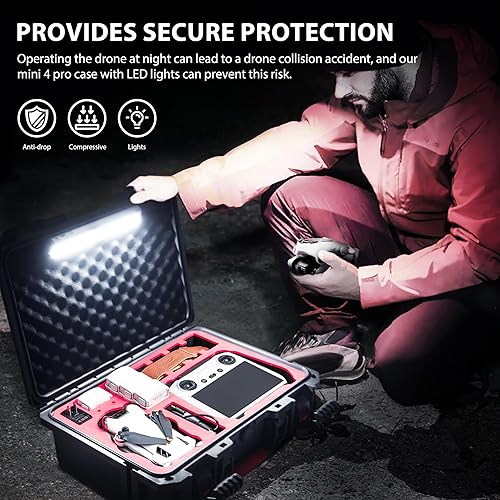 Miniatura 6 de STARTRC Mini 4 Pro - Funda rígida para DJI Mini 4 Pro Fly Más accesorios combinados, almacenamiento de lámpara resistente para DJI RC 2/RC-N2,