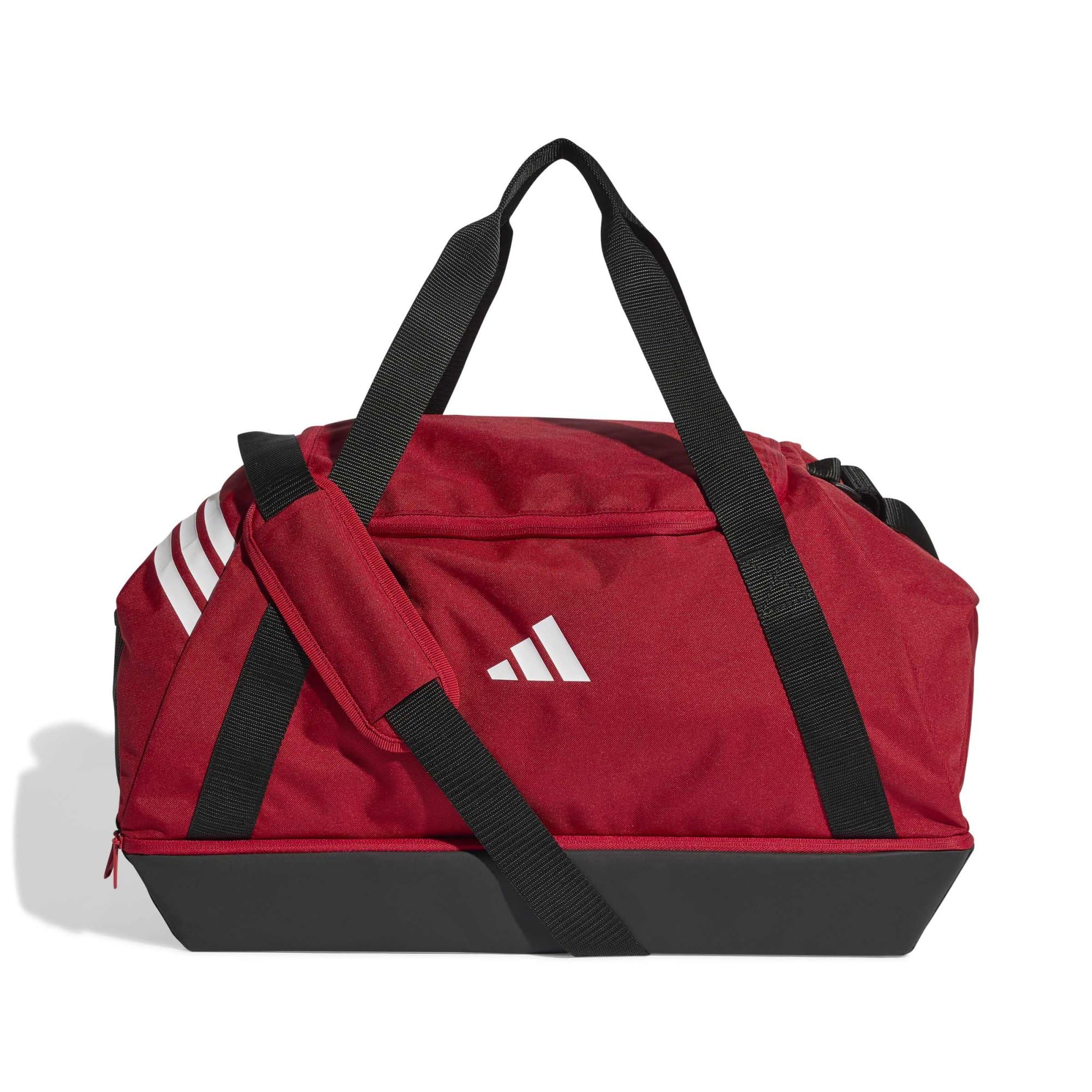 adidas Unisex Tiro Duffle Bag Medium with Bottom Compartment Duffel Bag, Team Power red 2/White, One Size