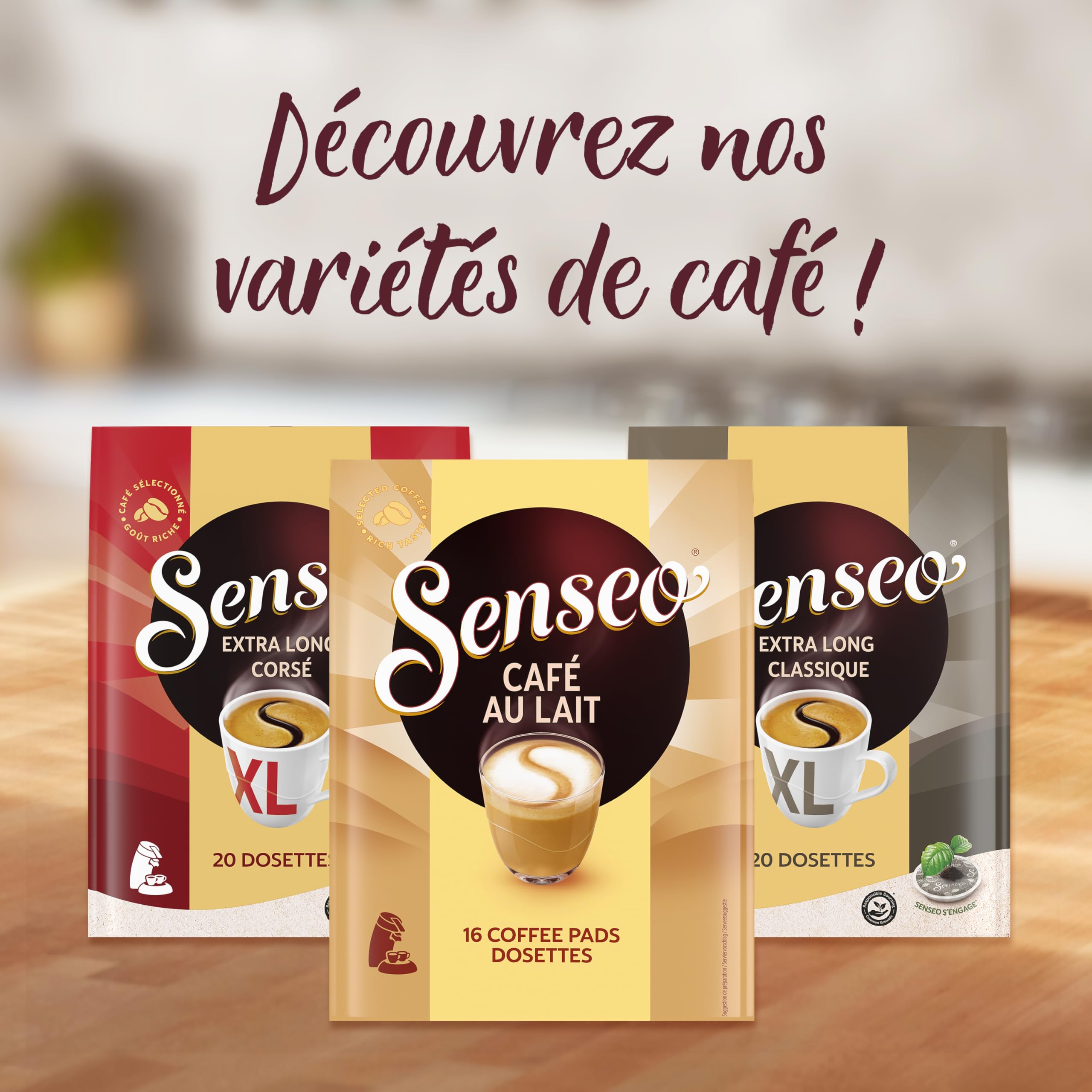 Senseo Café au lait 160 dosettes café | Lot de 10 x 16 dosettes - Intense et crémeux