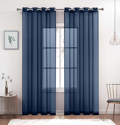 July Joy - Cortinas transparentes para dormitorio (2 unidades), filtro de luz, gasa sólida