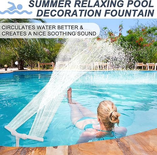 Miniatura 6 de Spray de fuente de cascada para piscina, 2 cabezales de fuente, rociador de agua, temperaturas frescas y cálidas del agua de la piscina, aireador