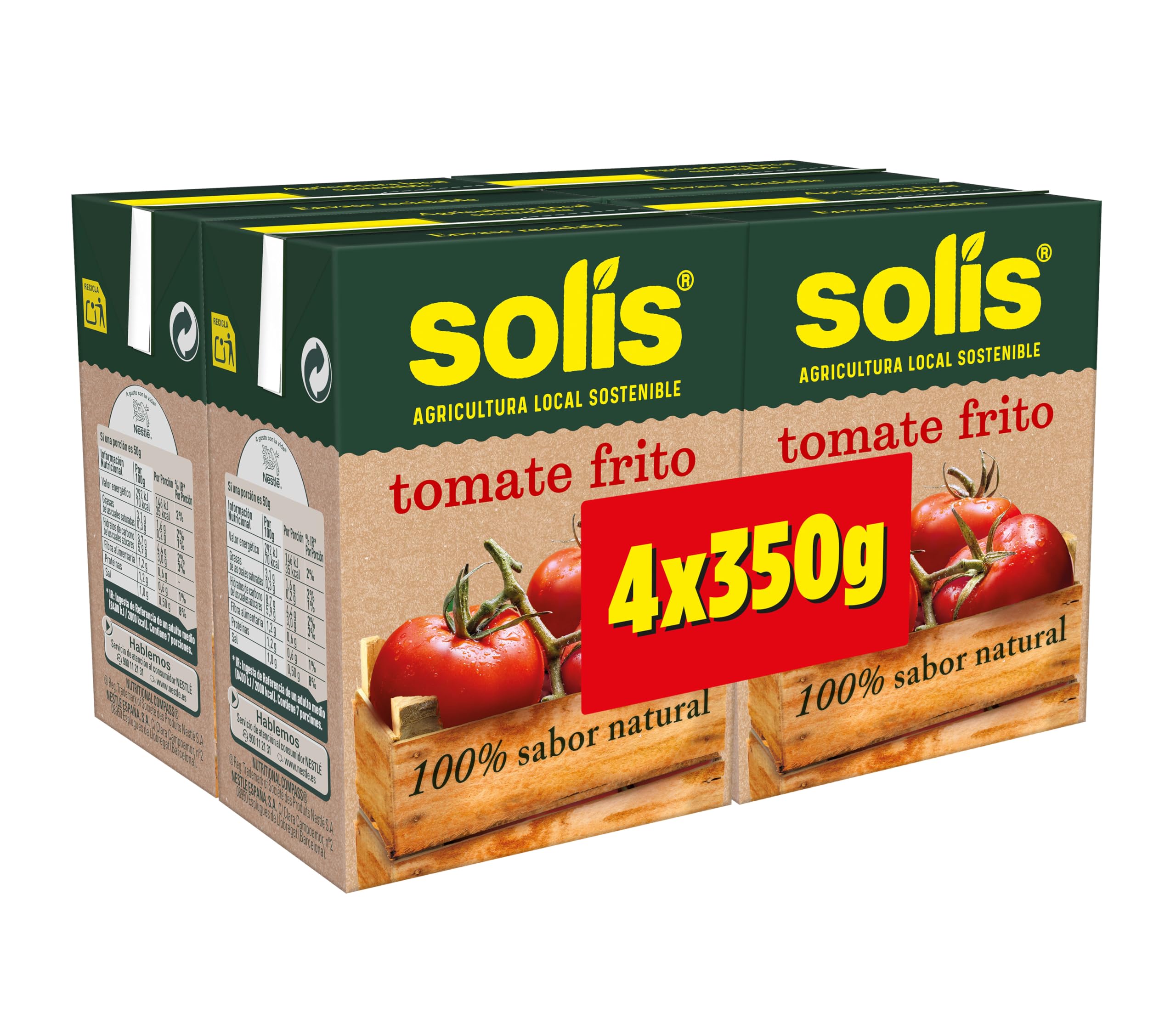 Solis Salsa de tomate Tom Frito Combi, 4 x 350