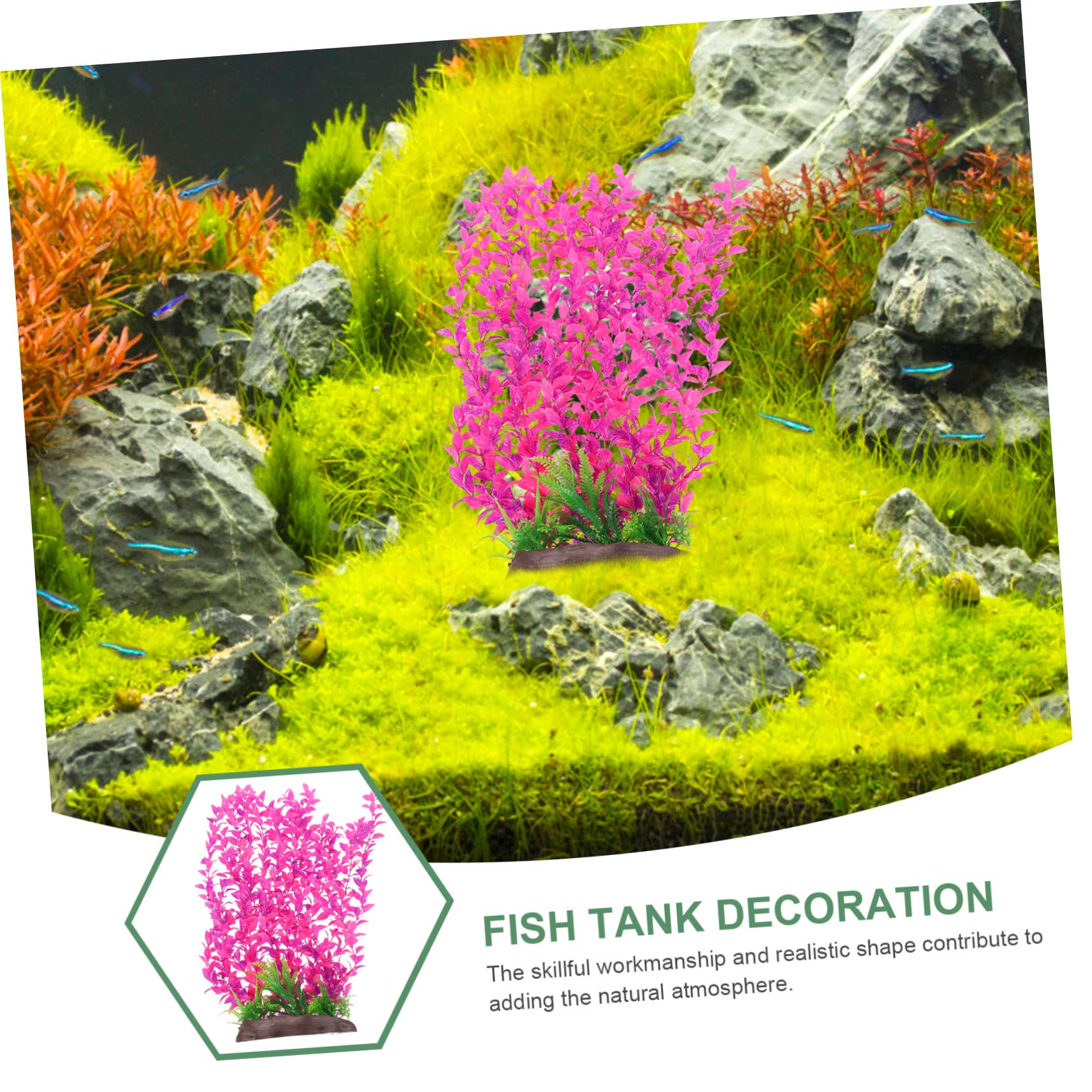 Yardwe 3St Aquarienlandschaft gefälschter Fisch künstliche Pflanzen Aquarium Fischbecken Wasser- Panzer Artificial Plant aquariumpflanzen Dekorationen für Betta-Becken Betta-Blatt Plastik