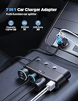 Vista 3 de [2025 Upgraded] 7 in 1 Cigarette Lighter Adapter, JOYROOM 179W Car Charger Adapter with PD30W Charge(3.3FT Cable), 24V/ 12V Cigarette Lighter