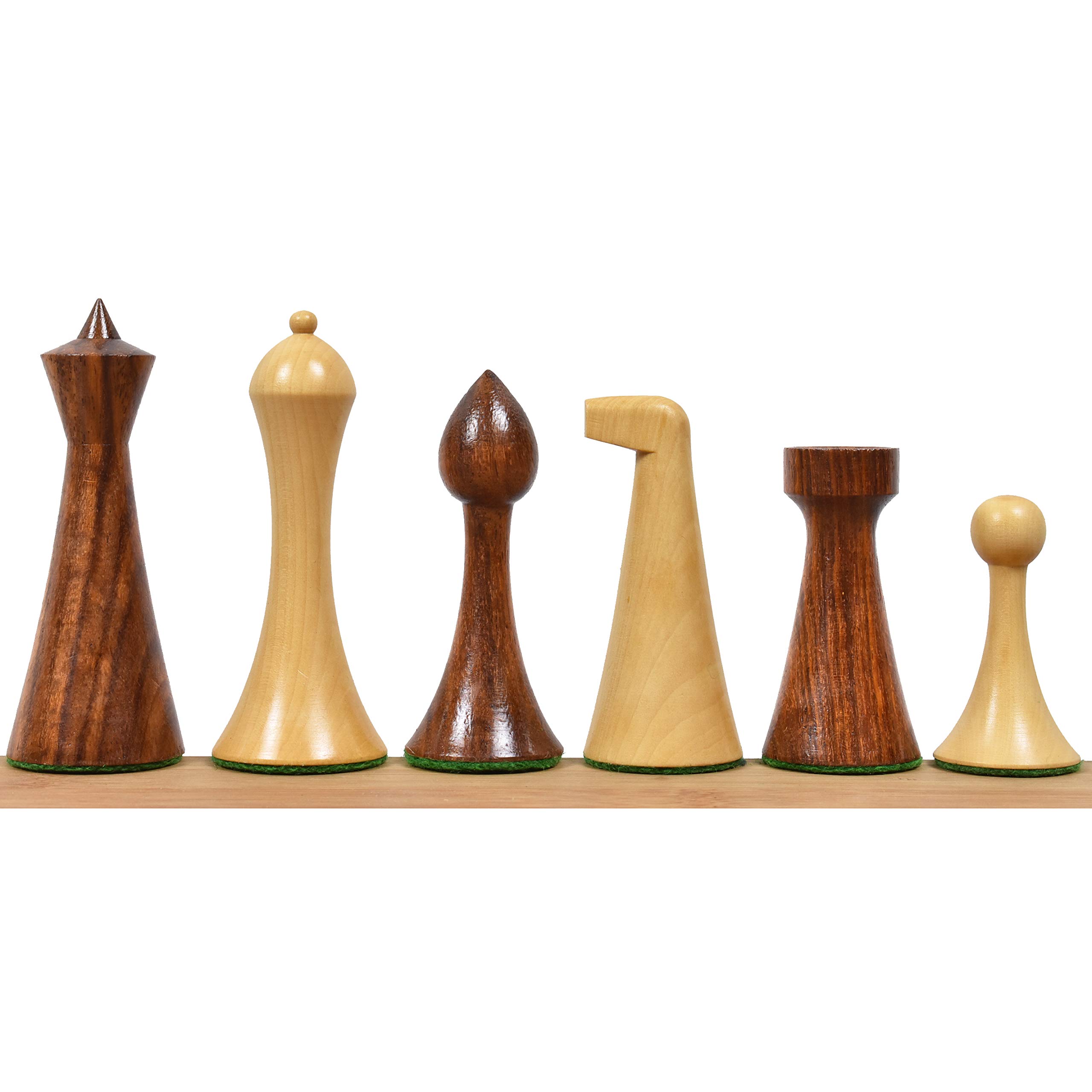 Royal Chess Mall Herman Ohme Minimalist Chess Pieces Only Chess Set, Golden Rosewood and Boxwood Woo