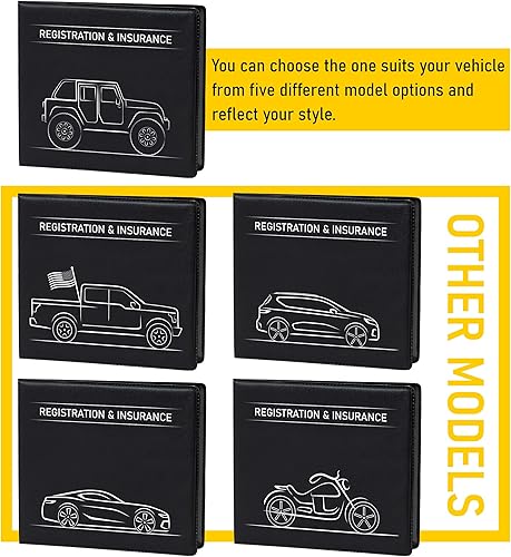 Miniatura 7 de CANOPUS Soporte para registro y seguro de automóvil (pequeño, negro-blanco), Negro -, Compacto