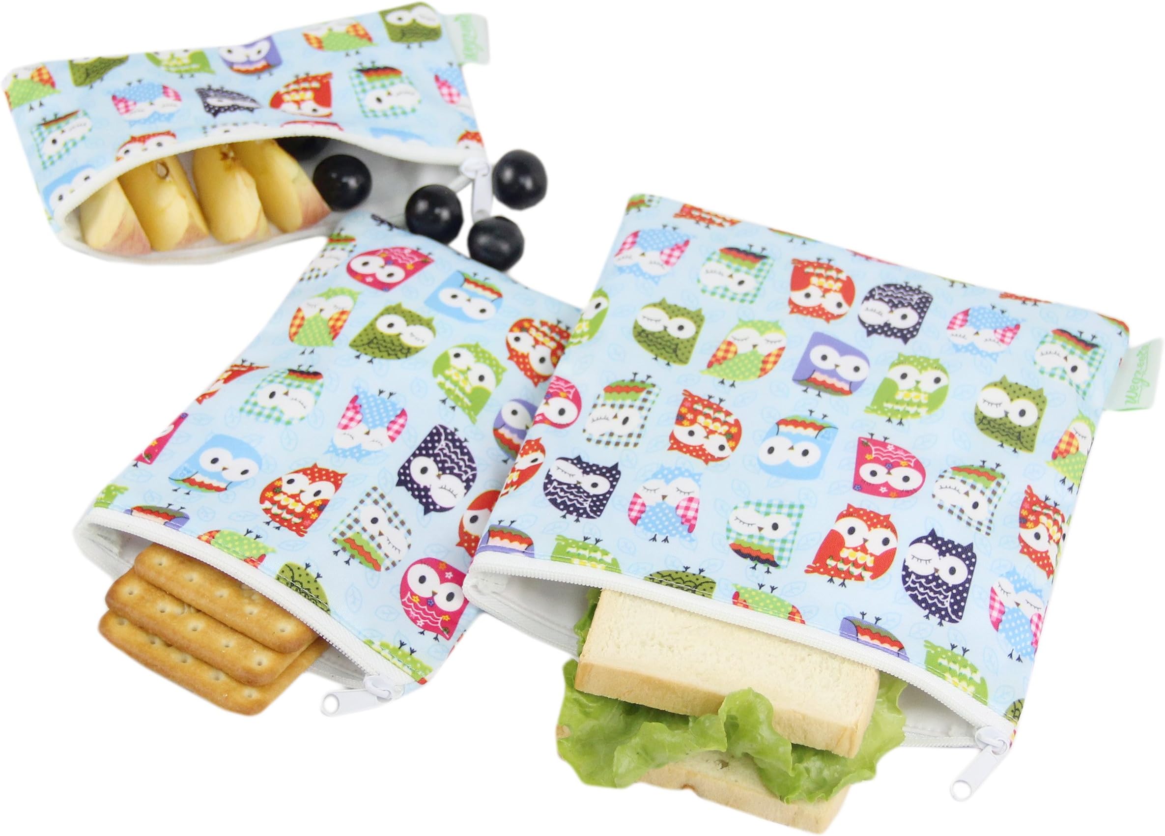 Wegreeco Reusable Bags - Set of 3 - (Blue Owl)