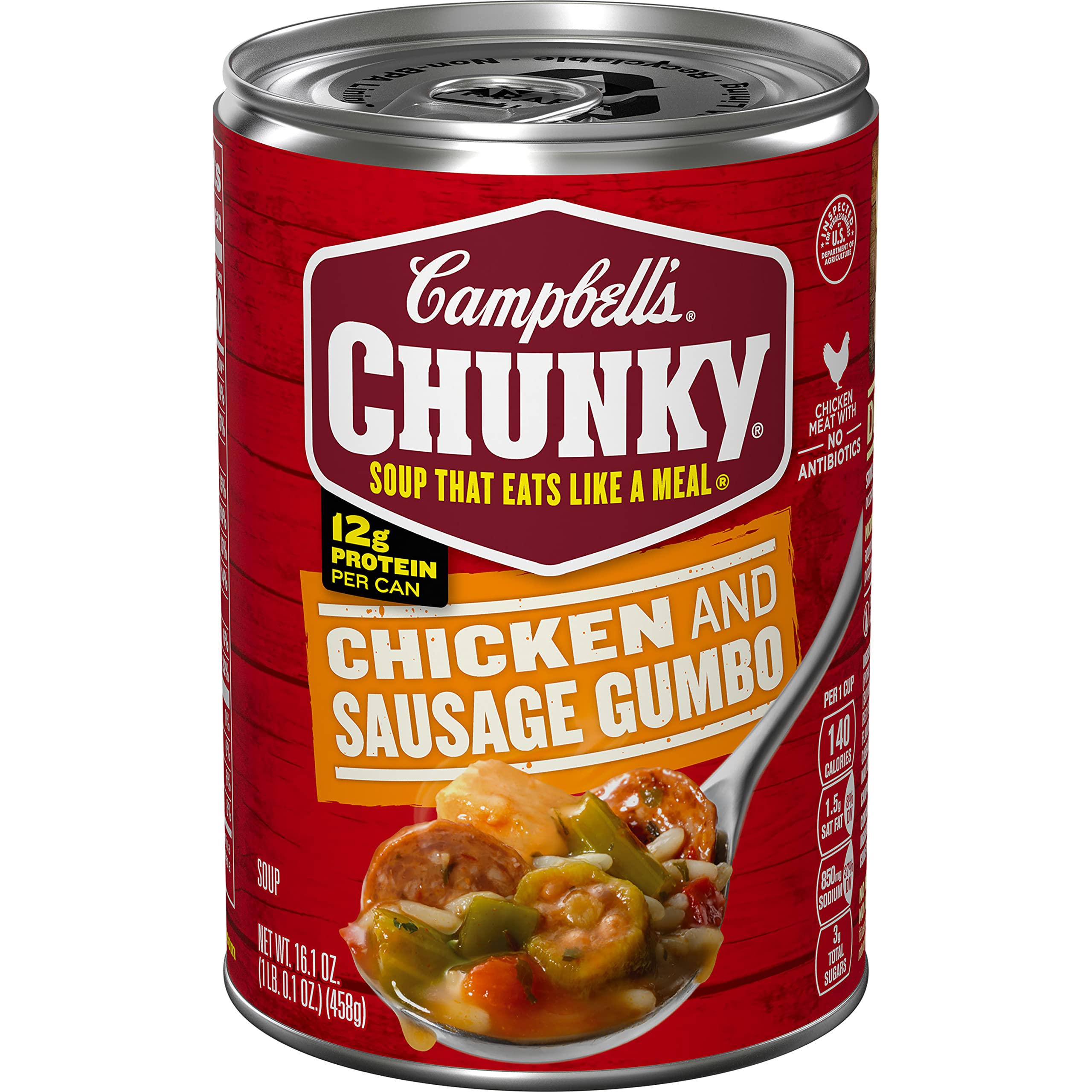 Photo 1 of *UNOPENED* Campbell’s Chunky Soup, Chicken and Sausage Gumbo,16.1 Ounce (Pack of 8)