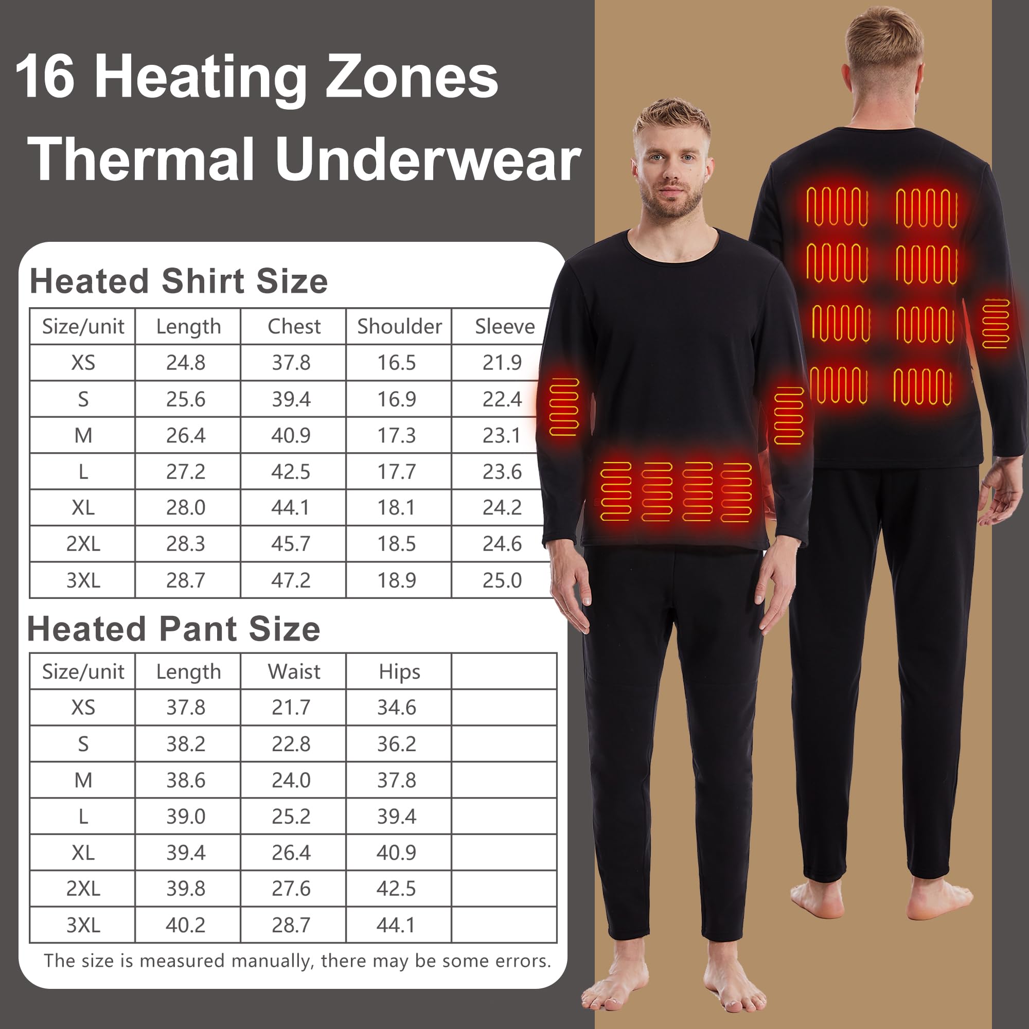Camiseta Térmica Eléctrica con 16 Zonas Calefaccionadas, Capa Base con 3 Niveles De Calefacción para Senderismo, Motocicleta
