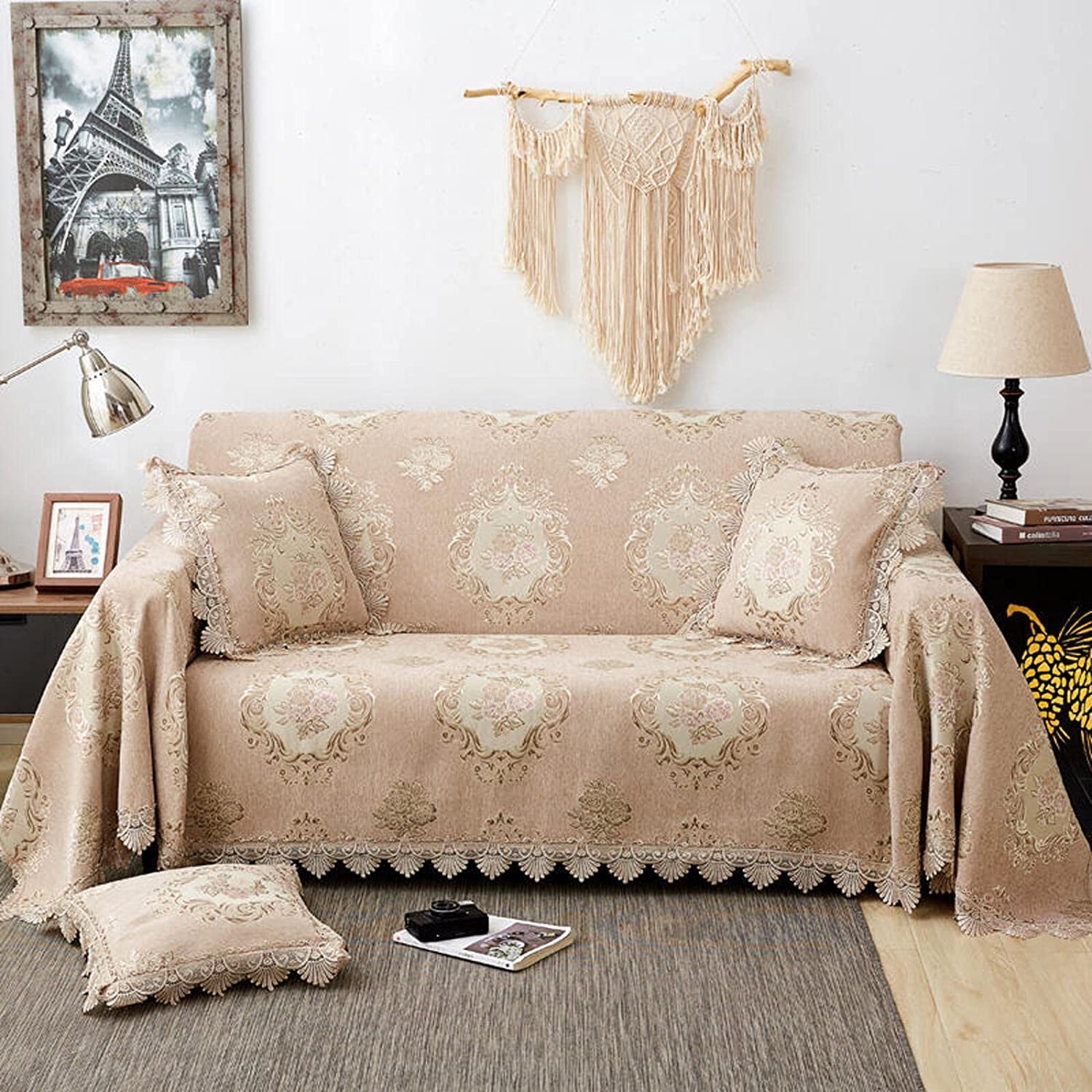 MGEMJMJ Sofa Throw Cover Jacquard Couch Throw Cover Throw Blanket Decorative Couch Furniture Pet Protector Throws Multi-size(Size:180x180cm(71x71inch),Color:C)