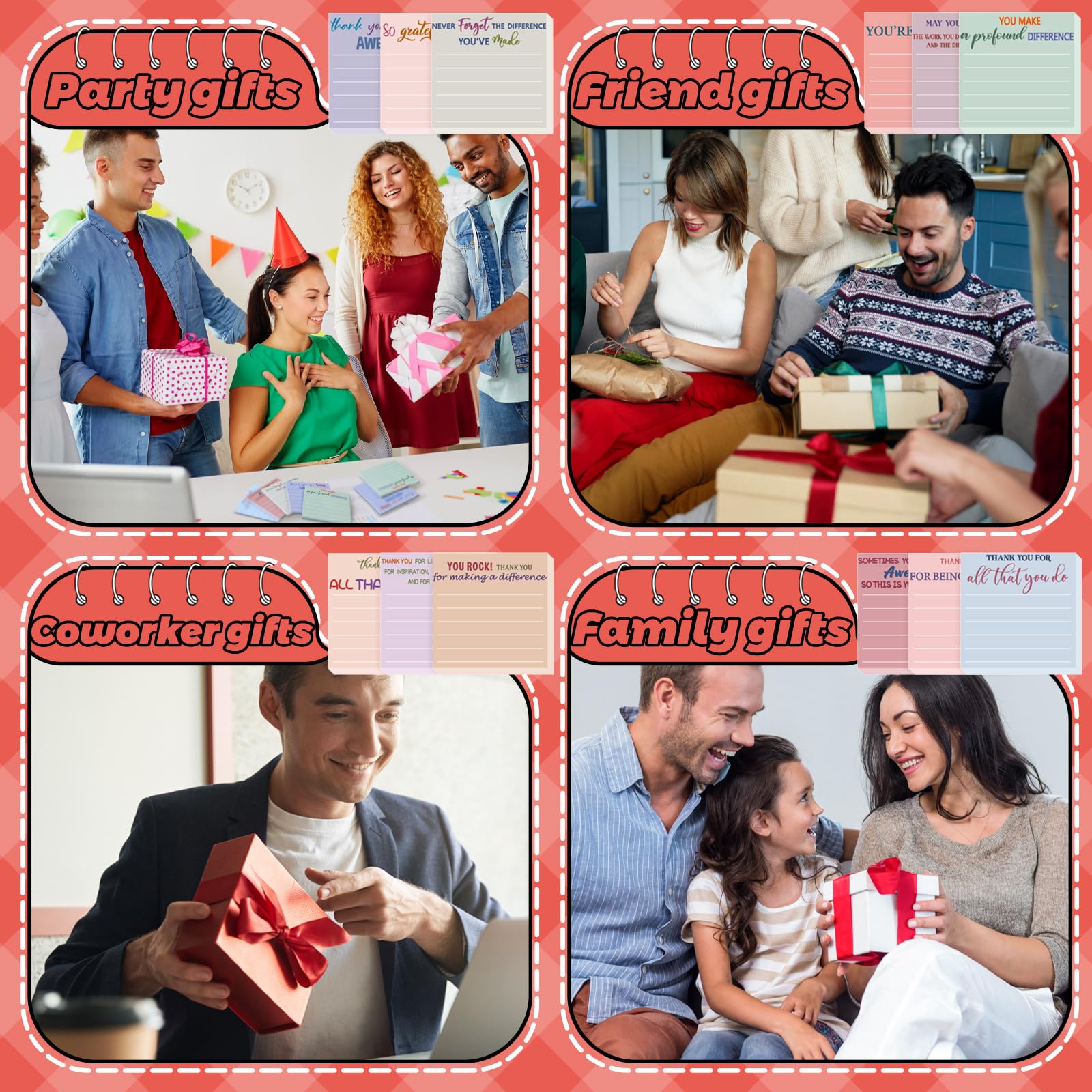 Yinder Haftnotizen für Mitarbeiter, Dankeskarten, Großpackung, Notizblöcke mit Sprüchen, Lehrergeschenk, Mini-Tasche, inspirierende Notizblöcke für Kollegen, Bürobedarf, 7,6 x 7,6 cm (Pastellfarben,