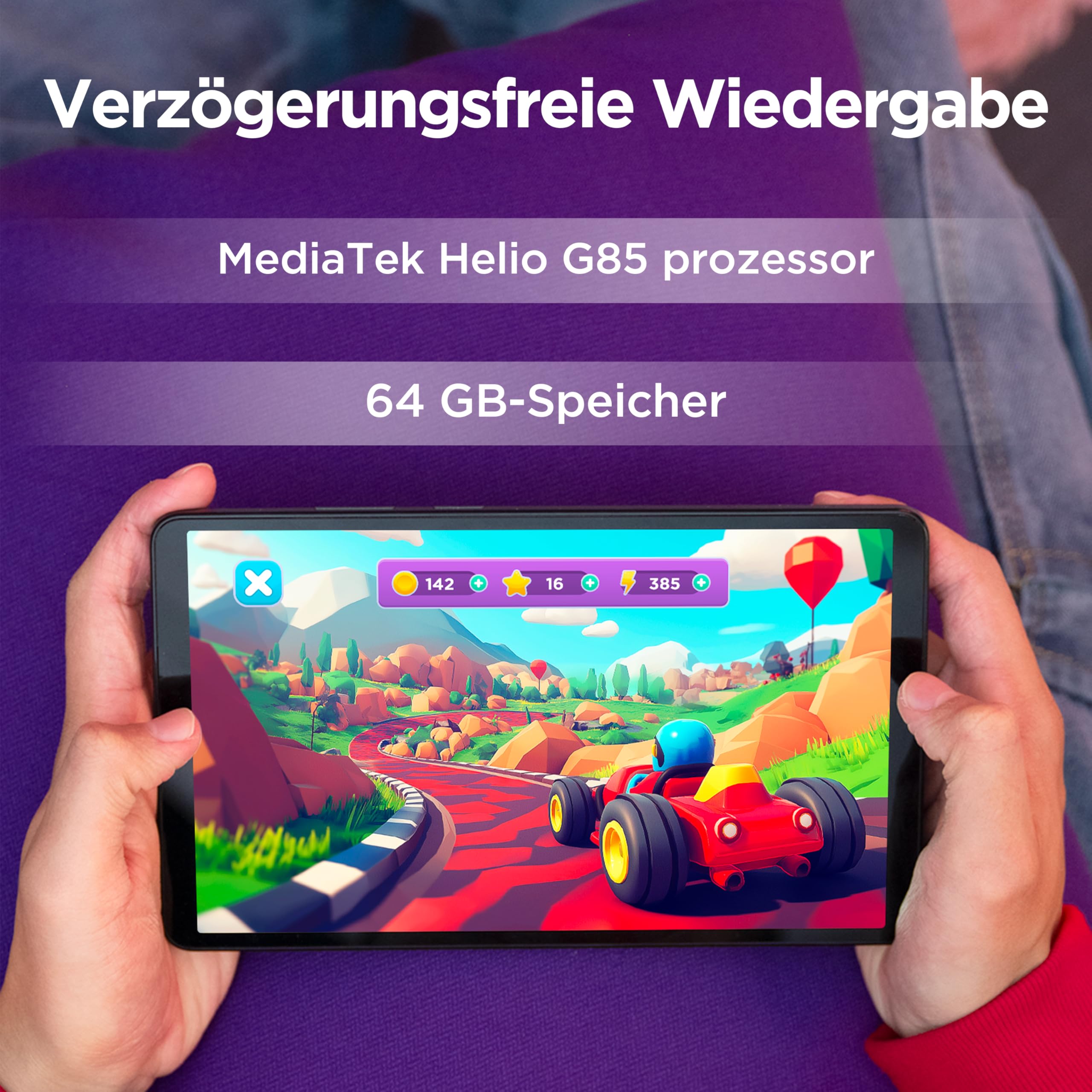 Lenovo Tab One Tablet | 8.7" 1340 x 800 LCD Display | MediaTek Helio G85 | 4GB RAM | 64GB Speicher | Android | Luna Grey