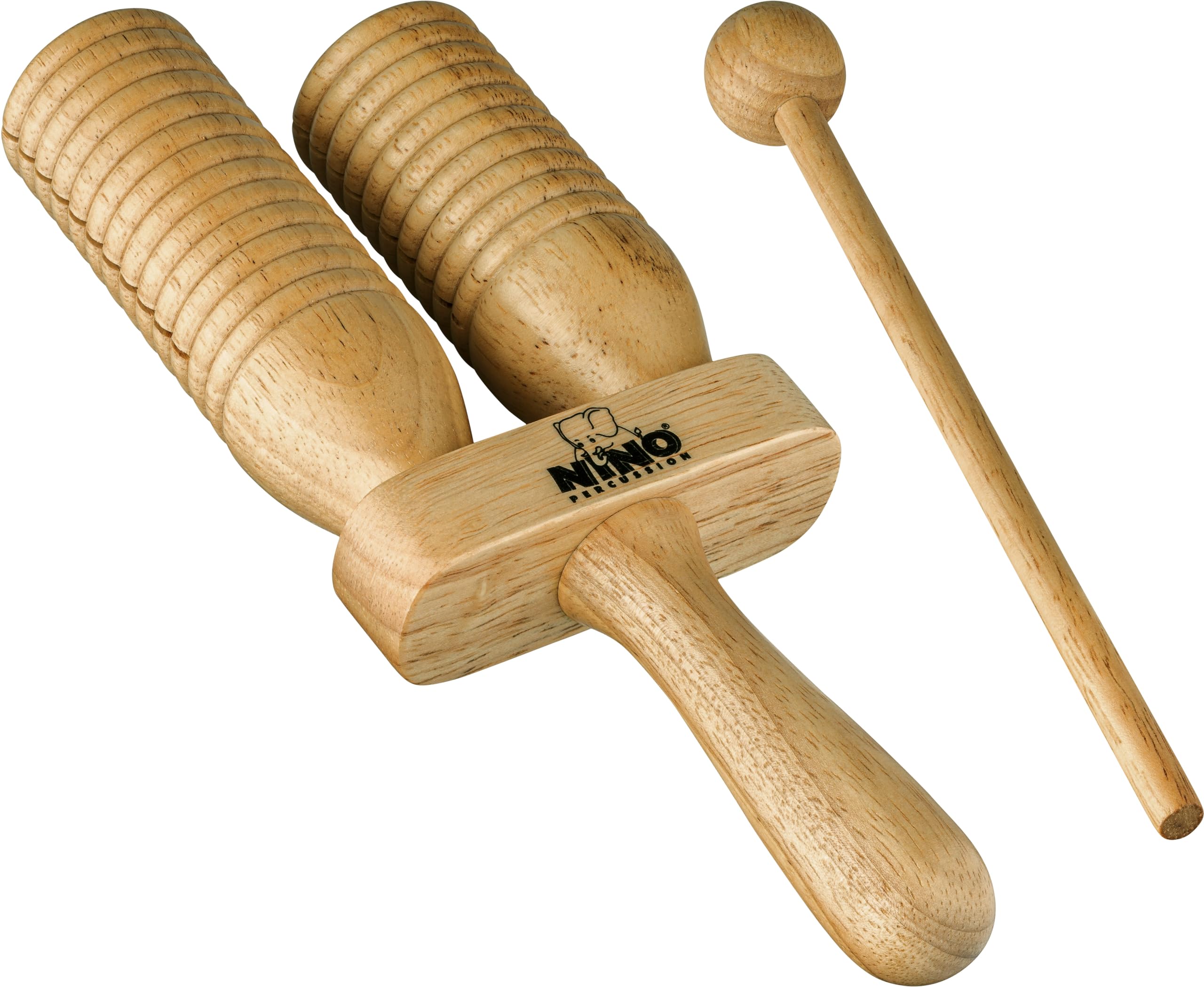 Wood Agogo Bell with Guiro Effect -- for Classroom Music -- Includes Mallet