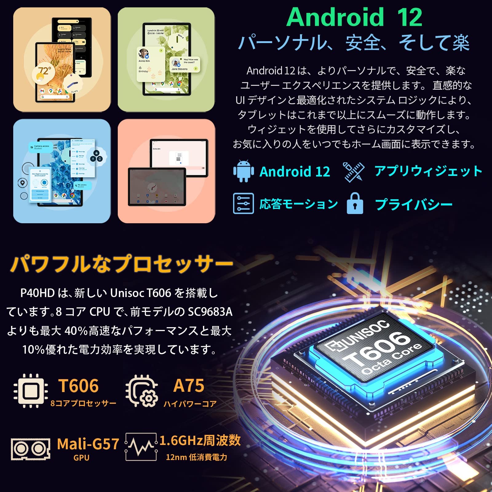 Amazon.co.jp: Android 12 タブレット10インチ wi-fiモデル TECLAST