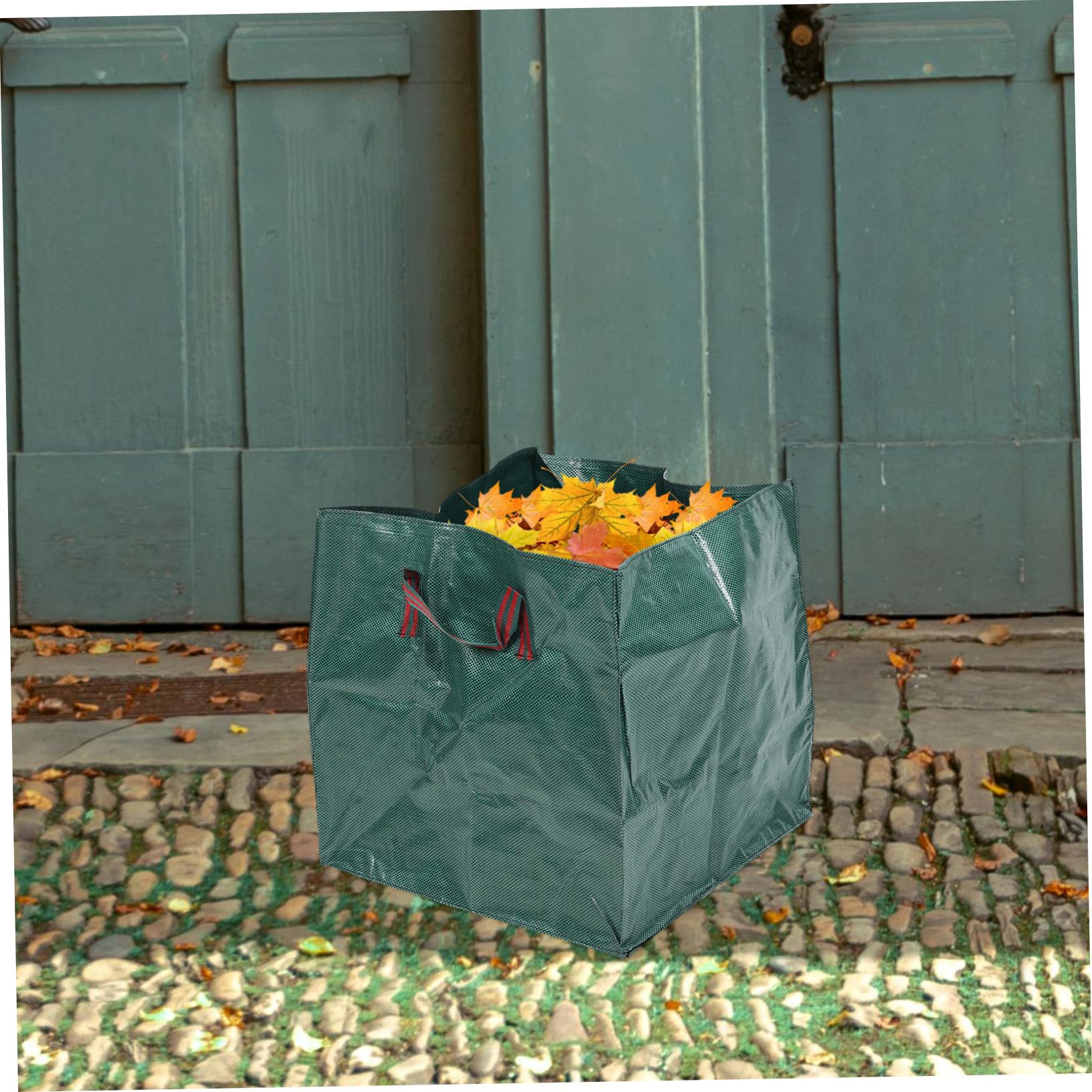Didiseaon 2 Stück Gartensack Groß Quadratisch aus Robustem Material Grün Tragbarer Gartenabfallbehälter für Laub Grünschnitt und Gartenmüll Faltbarer Mehrzwecksack für Garten Camping