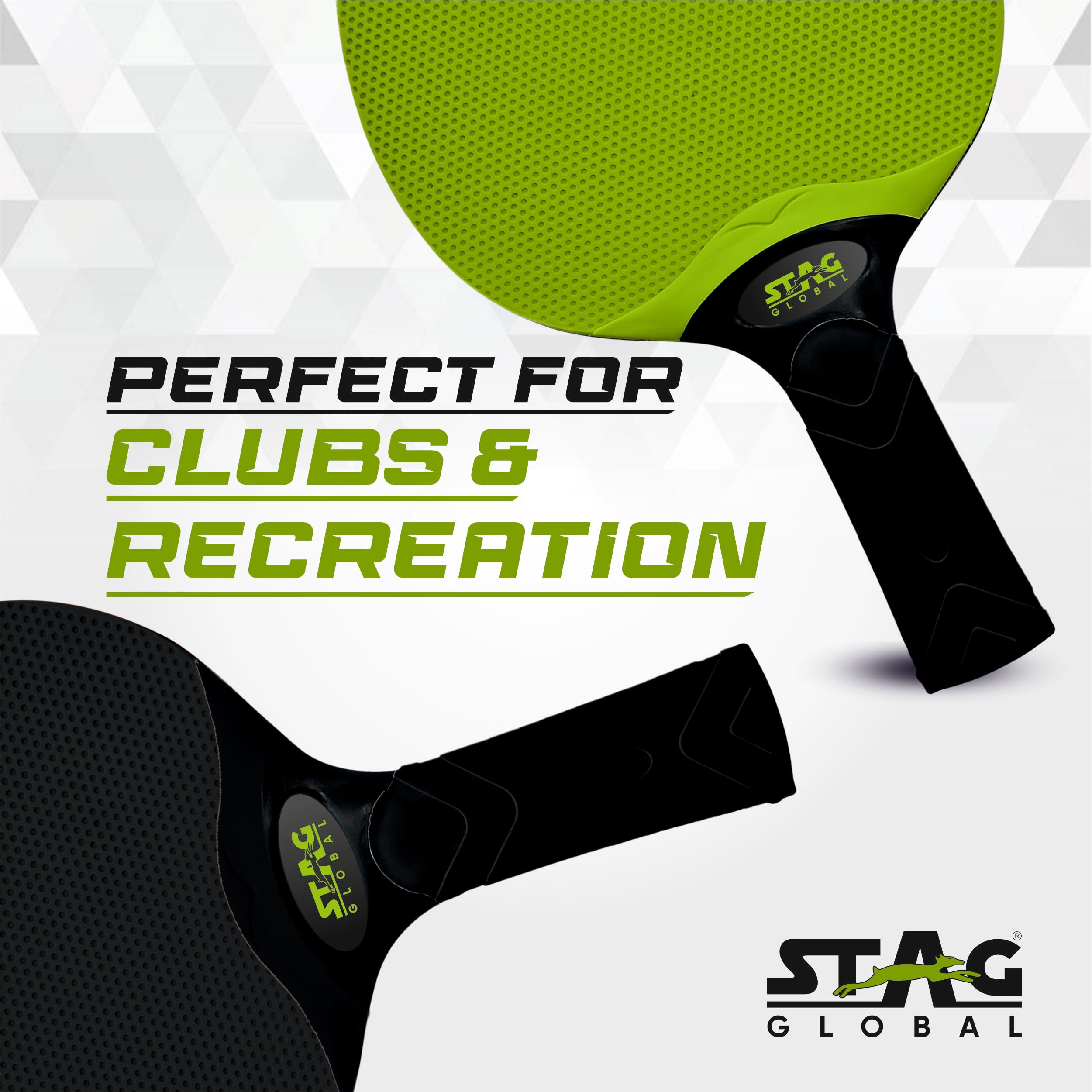 STAG GLOBAL DURA Blade Table Tennis Racket | Weatherproof & Break-Free Design | Comfortable Rubberized Grip | Durable Outdoor & Indoor Ping Pong Paddle (Green) 4