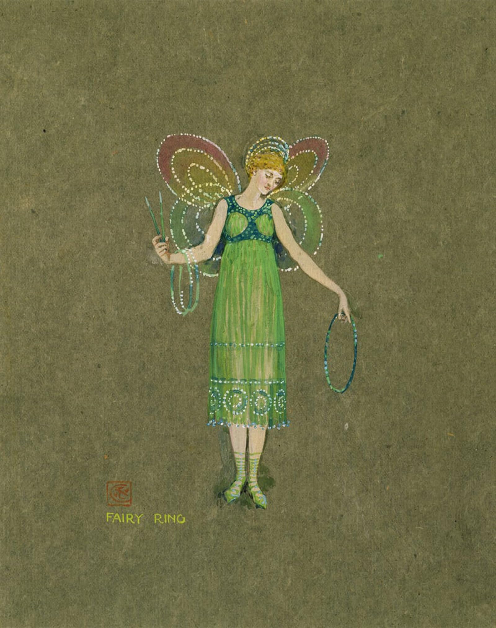 ARTXLXXBN Famous Print Painting Colorful Art Print Fairy Ring by Walter Crane Canvas Art Decorations for Home Decor 60x90cm