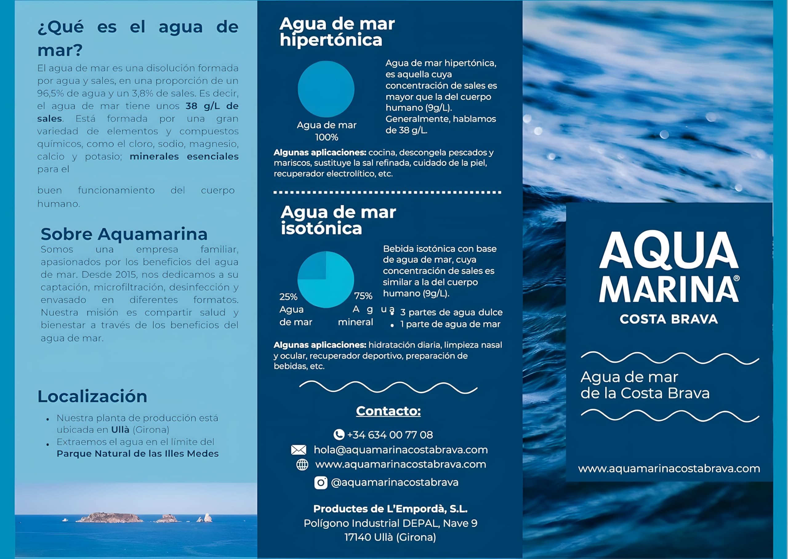 AQUAMARINA COSTA BRAVA - Agua de Mar Isotónica 100% Natural Hidratación Deportiva y Bienestar Calidad Mediterránea (1, Bag-in-Box 20 LITROS)