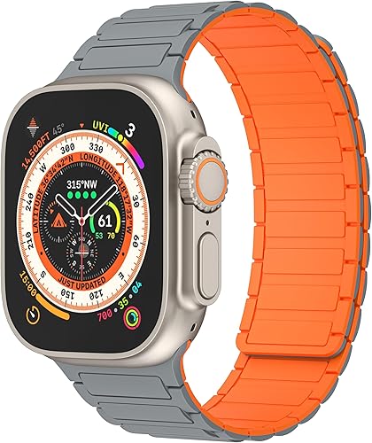Correa de reloj magnética compatible con Apple Watch Band de 1.929 in 1.772 in 1.732 in 1.654 in 1.614 in 1.575 in 1.496 in pulsera de repuesto de