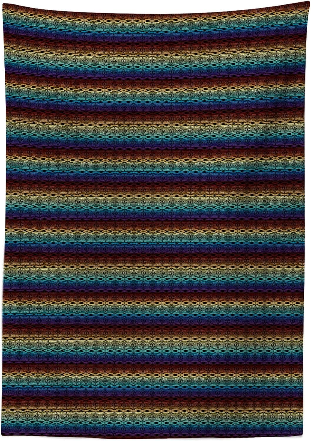 Mantel Mesa Rectangular Raya, Manteles Antimanchas Geometría, 3D Impresión Mantel Impermeable Lavable para Cocina Salón Comedor, 140x300 cm Q/P4980