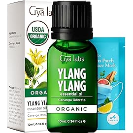 Gya Labs Organic Ylang Ylang Essential Oil - 0.34 Fl Oz - for Skin, Hair, Diffuser, Aromatherapy, DIY Candle Making Scents