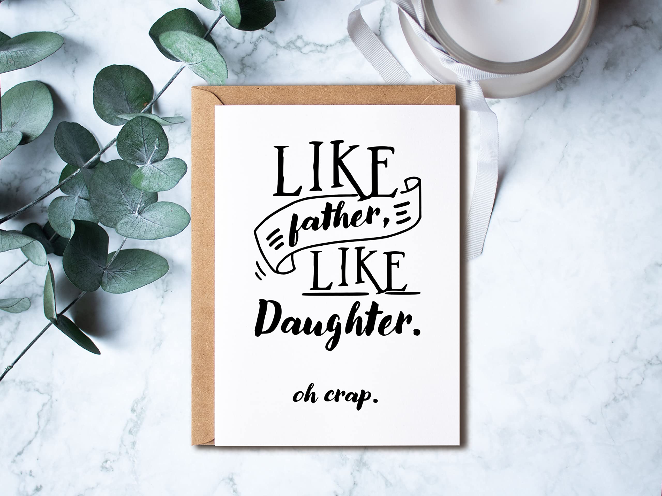 Like Father Like Daughter – Lustige Geburtstagskarte Für Papa & Tochter (21x14,8 Cm) Auf Leinenkarton
