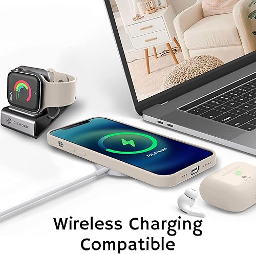 Miniatura 8 de IceSword Funda para iPhone 13 Stone de 6.1 pulgadas (2021), funda delgada de silicona líquida, a prueba de golpes, forro de microfibra suave