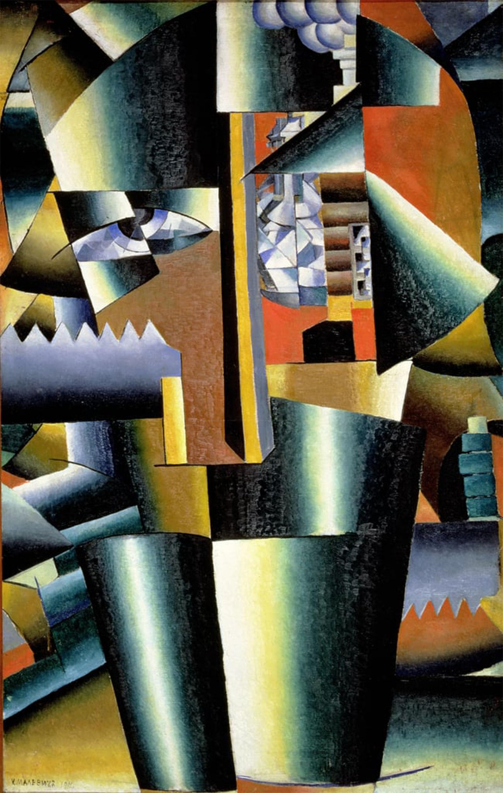 SERENDIPITP Vintage Wall Art Canvas Nordic Poster Canvas Print Picture Portrait of the Artist Ivan Vasilievich Klyun As a Builder by Kazimir Severinovich Malevich for Home Decor 60x90cm