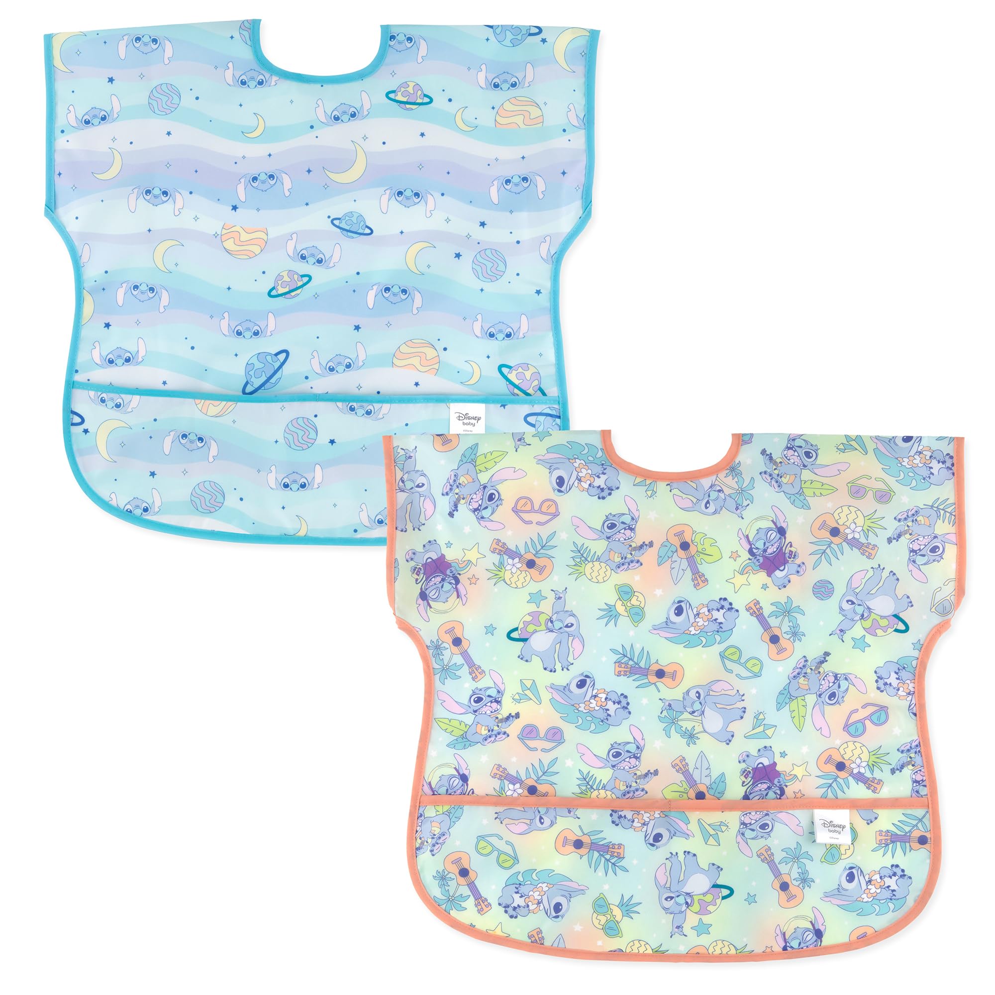 Bumkins Disney Stitch Junior Bib Waterproof Fabric 2-Pack