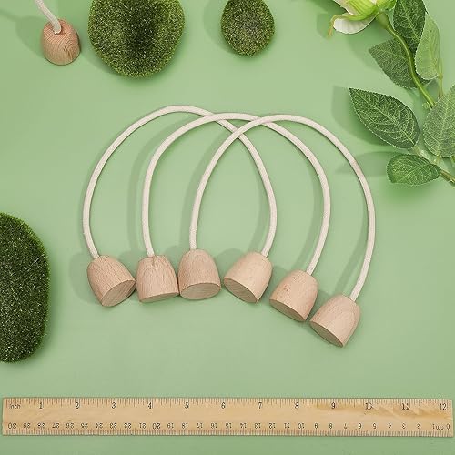 Miniatura 3 de CHGCRAFT 6 cubos de cuerda de algodón para croquet con base de madera para reemplazar familias césped, patio trasero, parque al aire libre, color