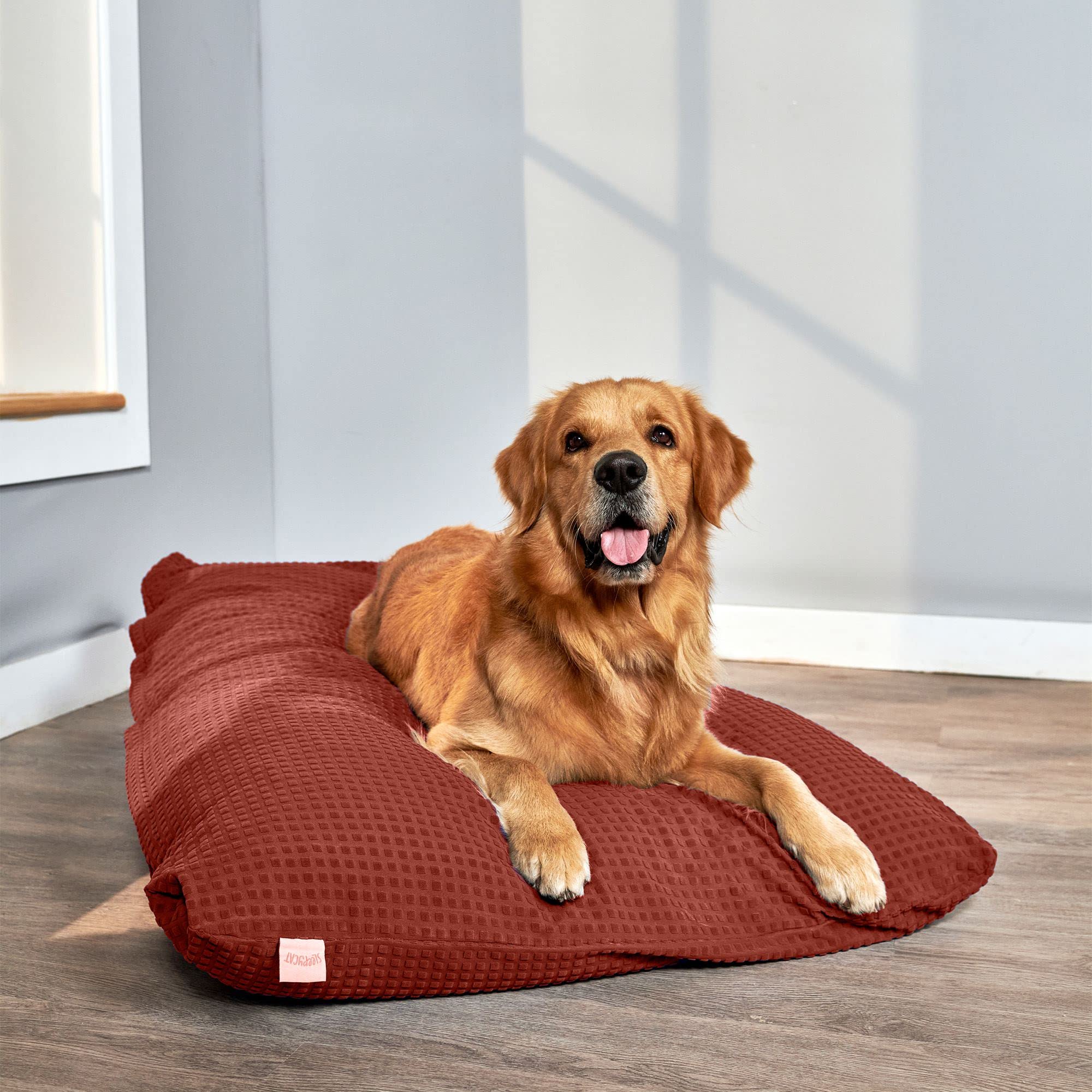 SleepyCat Memory_foam Original Dog Bed, Splash Resistant (54X36 Inches, Red, Extra Large)
