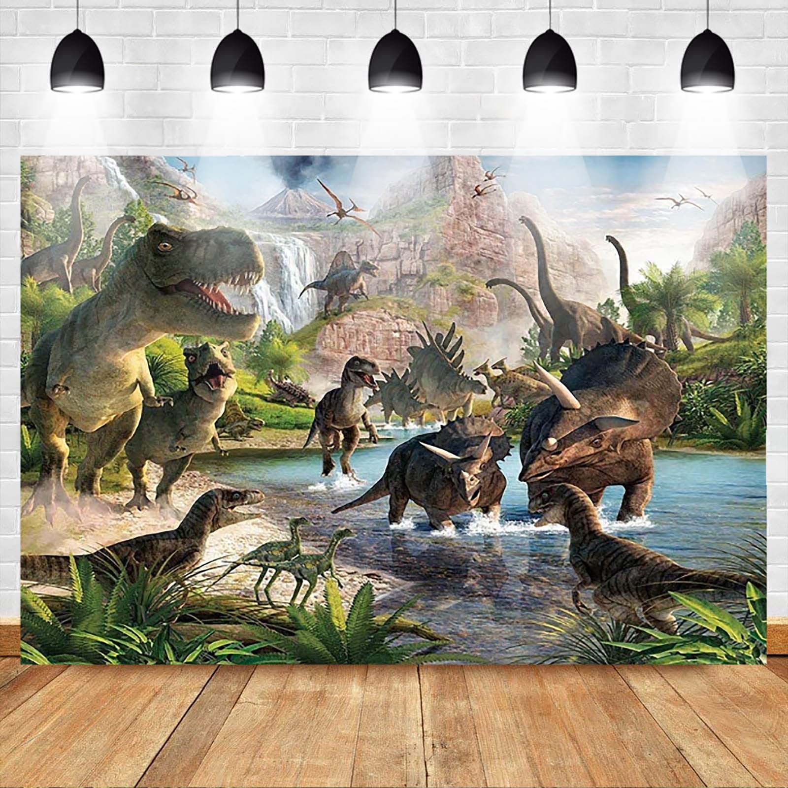 Striscione Compleanno Dinosauro Per Bambini – 180×115 Cm Sfondo Tema Giungla Cartone Animato, Decorazione Riutilizzabile Per Festa