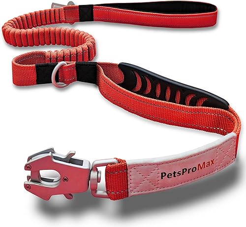 Miniatura 7 de Correa táctica para perros grandes correa elástica táctica resistente para perro con clip de metal para cinturón de seguridad de automóvil correa