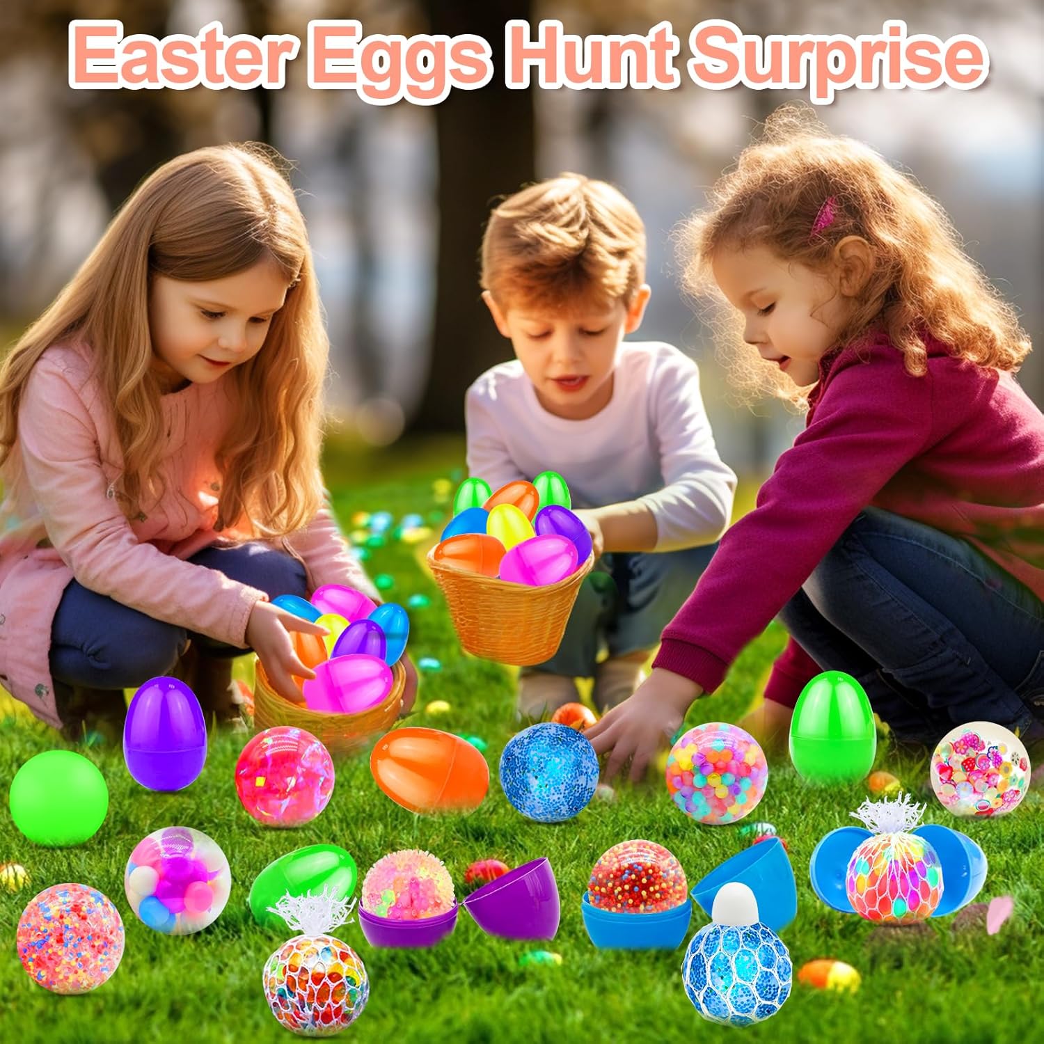 12 Pack 3.5" Easter Eggs Filled with Squishy Toys,12 Styles Stress Balls for Kids Boys Girls,Stress Relief Squeeze Fidget Toys for Easter Basket Essential Stuffers,Hunt Party Favors Gifts - Image 6