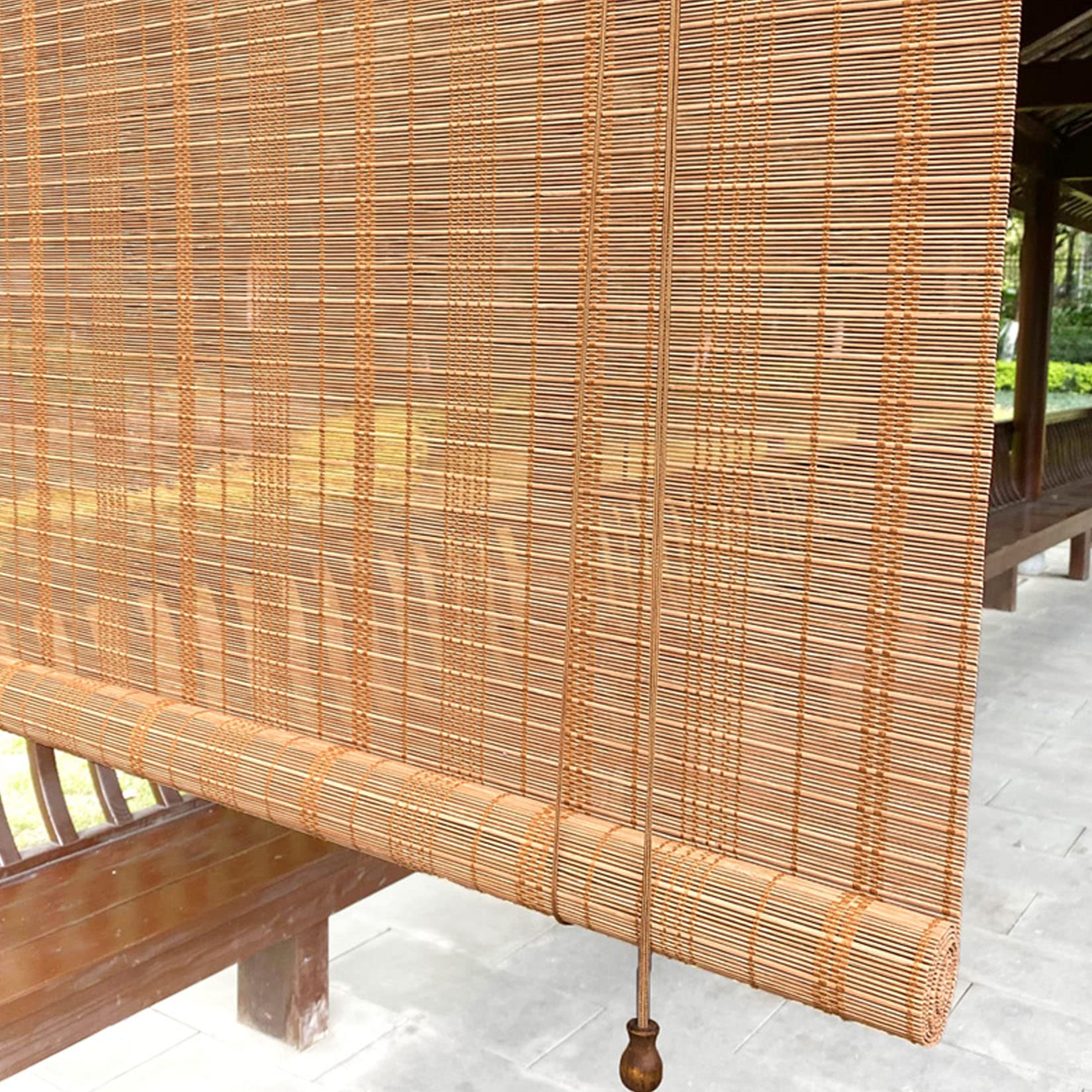 Bamboo Blind -Roller Blinds, Light Filtering Window Shades, Sun Shade, Lifting Shutters, Bamboo Curtain, for Indoor, Outdoor, Hotel, Study, Garden, Balcony.Customizable (WxH:50x110cm/20x43in)