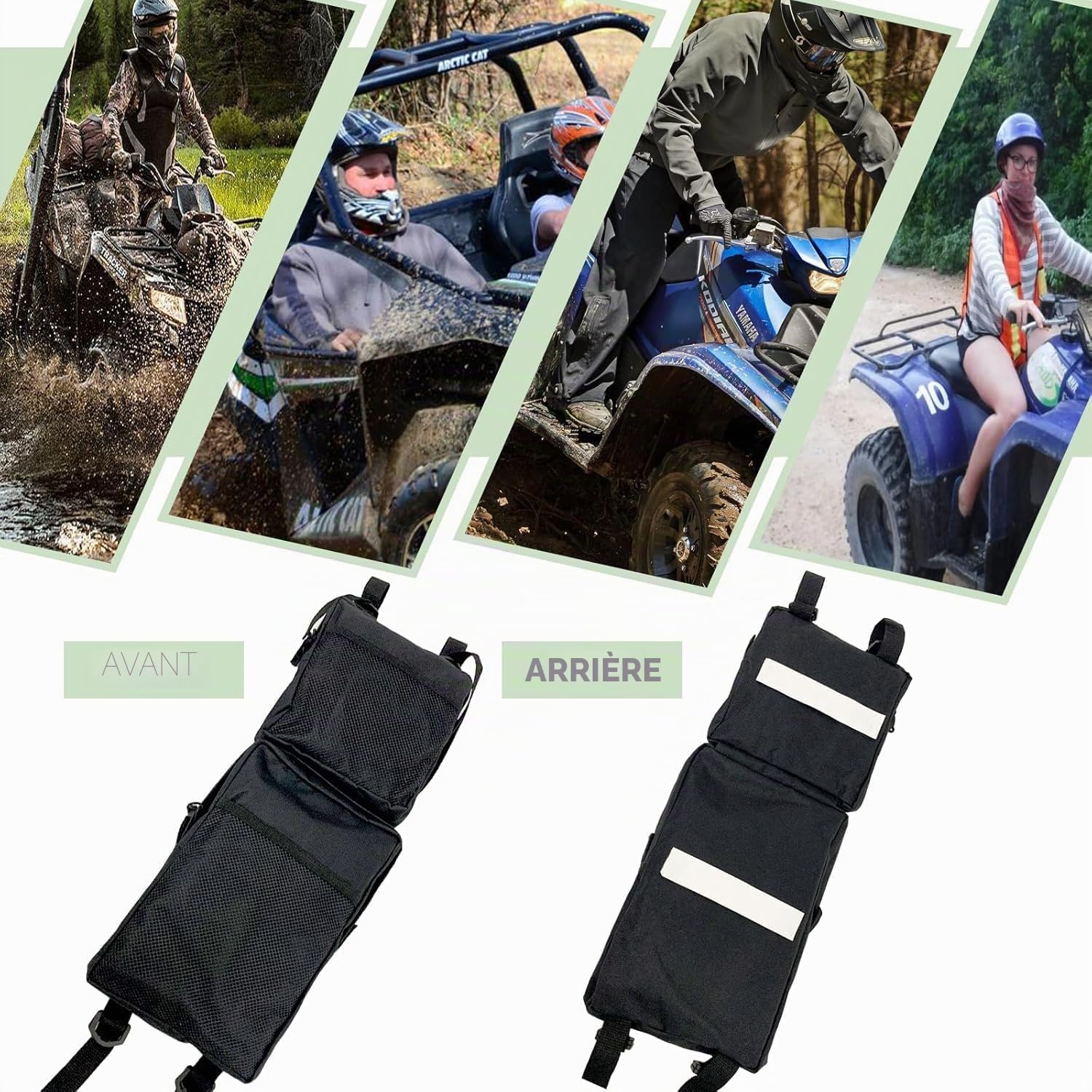 Coco – Lot de 2 Sacs de Selle de réservoir pour VTT, Sac de Rangement pour remorque, Sac de Chasse (Noir)