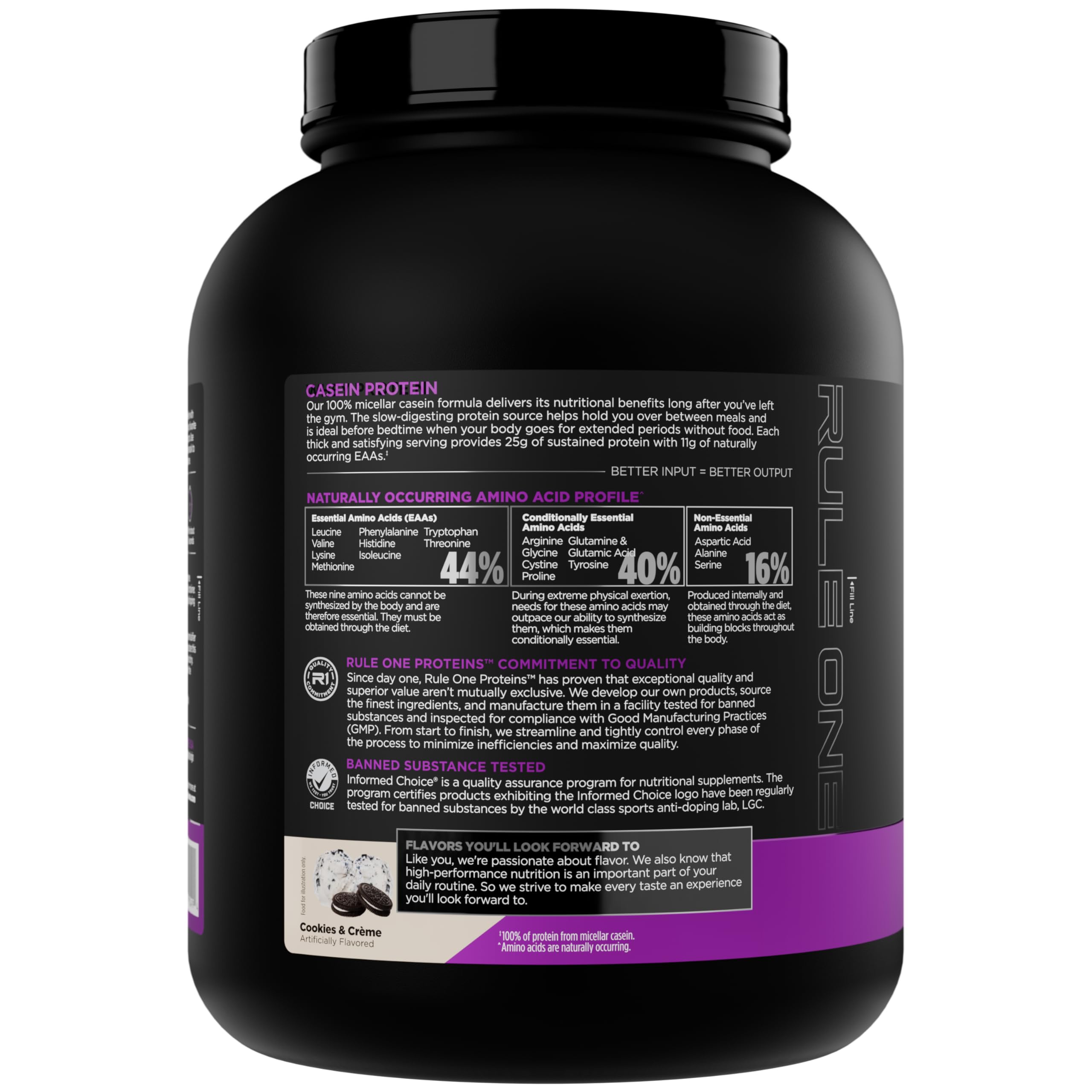 Rule 1 Proteins Casein Protein, Cookies & Crème, 55 Servings — Amazon image 3
