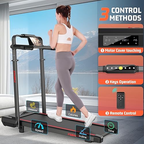 Miniatura 6 de Cinta de correr inclinada al 15% con estación de trabajo de escritorio, motor de 3.5 HP, capacidad de 450 libras, cinta de correr plegable Bluetooth