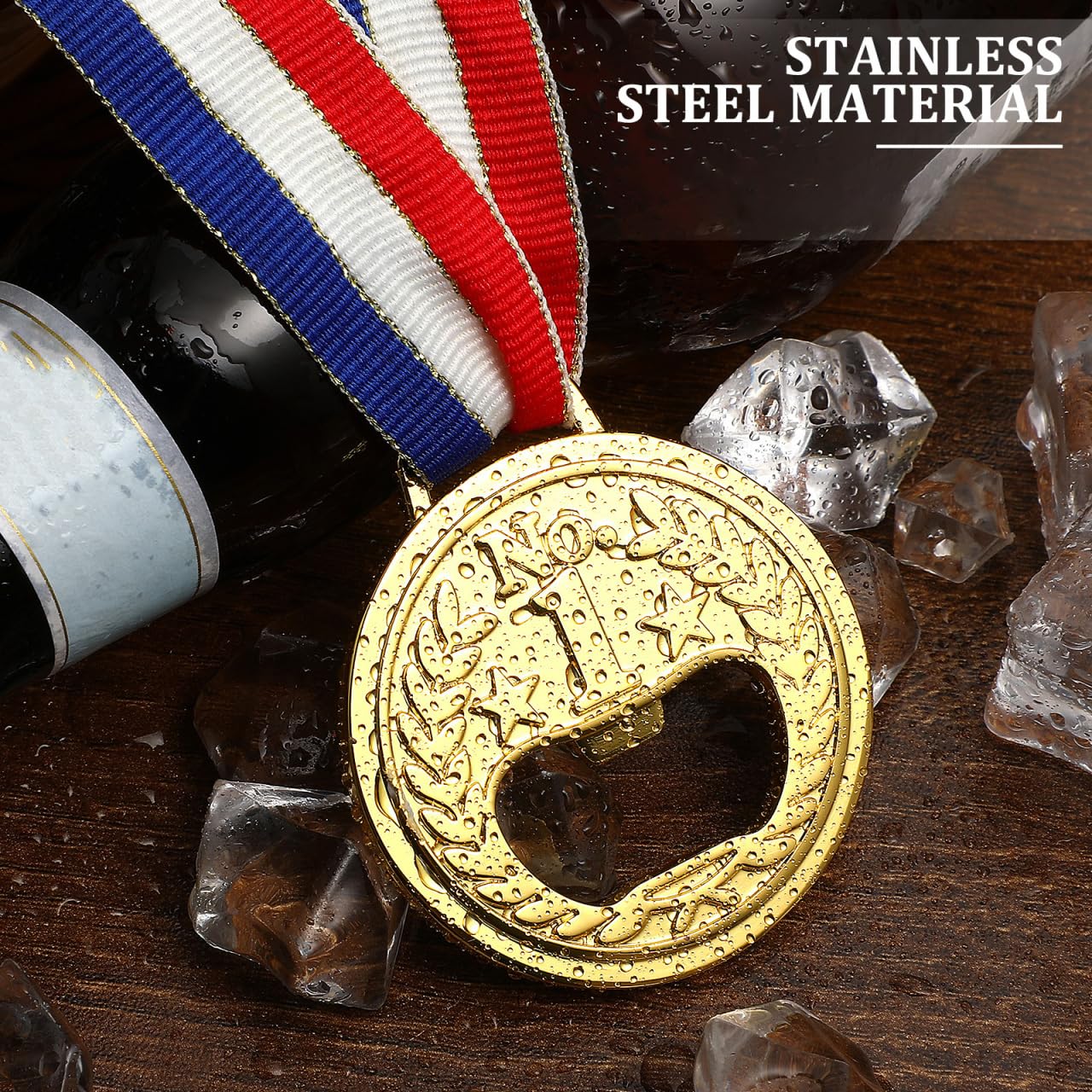 TOPBATHY Gold Medal Shaped Bottle Opener/Beer Openers,Solid Easy