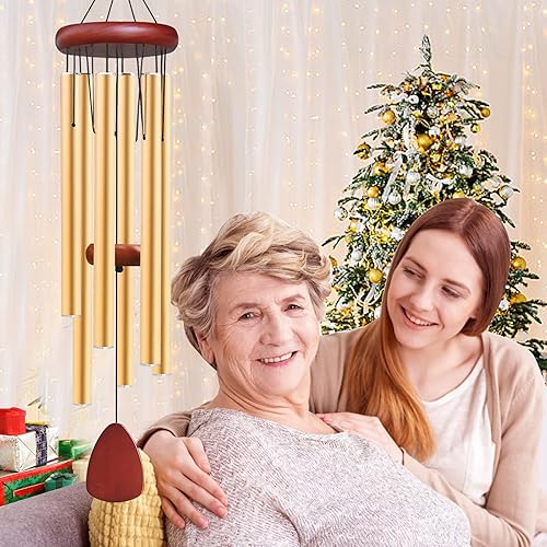 Miniatura 6 de WENANA Campanillas de viento grandes de aluminio en el exterior, campanilla de viento melódica relajante conmemorativa conmemorativa, decoración de