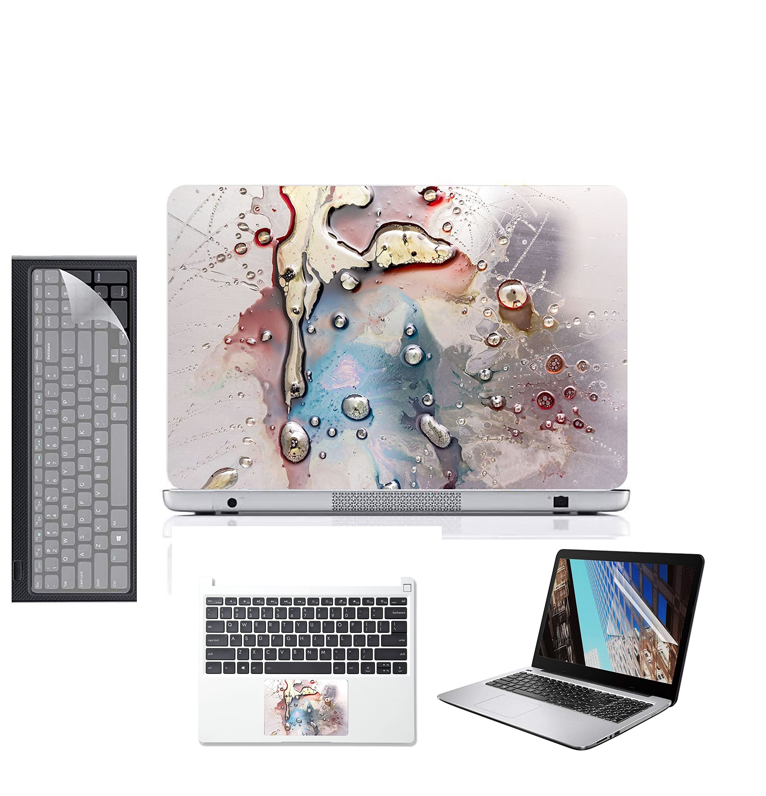 Ecomaholics 4 in 1 Laptop Accessories combo - Laptop screen protector screenguard, Laptop skin, touchpad protector, Silicon keyboard cover - Laptop compete protection Kit - D20