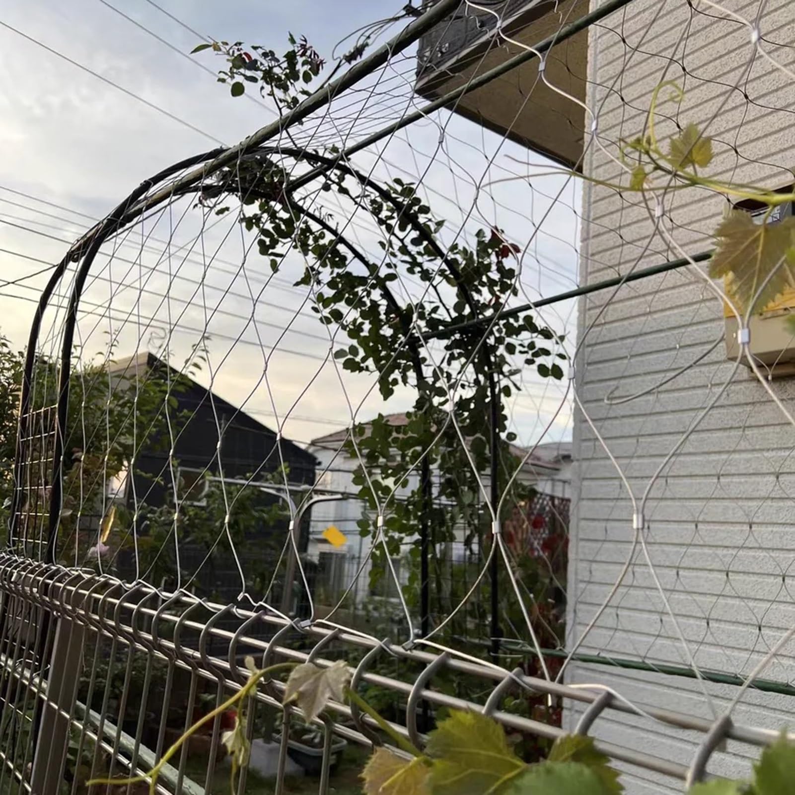 Rete da Giardino con Foro da 10 cm per Piante rampicanti, Rete Metallica in Acciaio Inossidabile, per Cantieri edili/luoghi di Lavoro/recinzioni Invernali Contro la Neve per Conigli, capre,