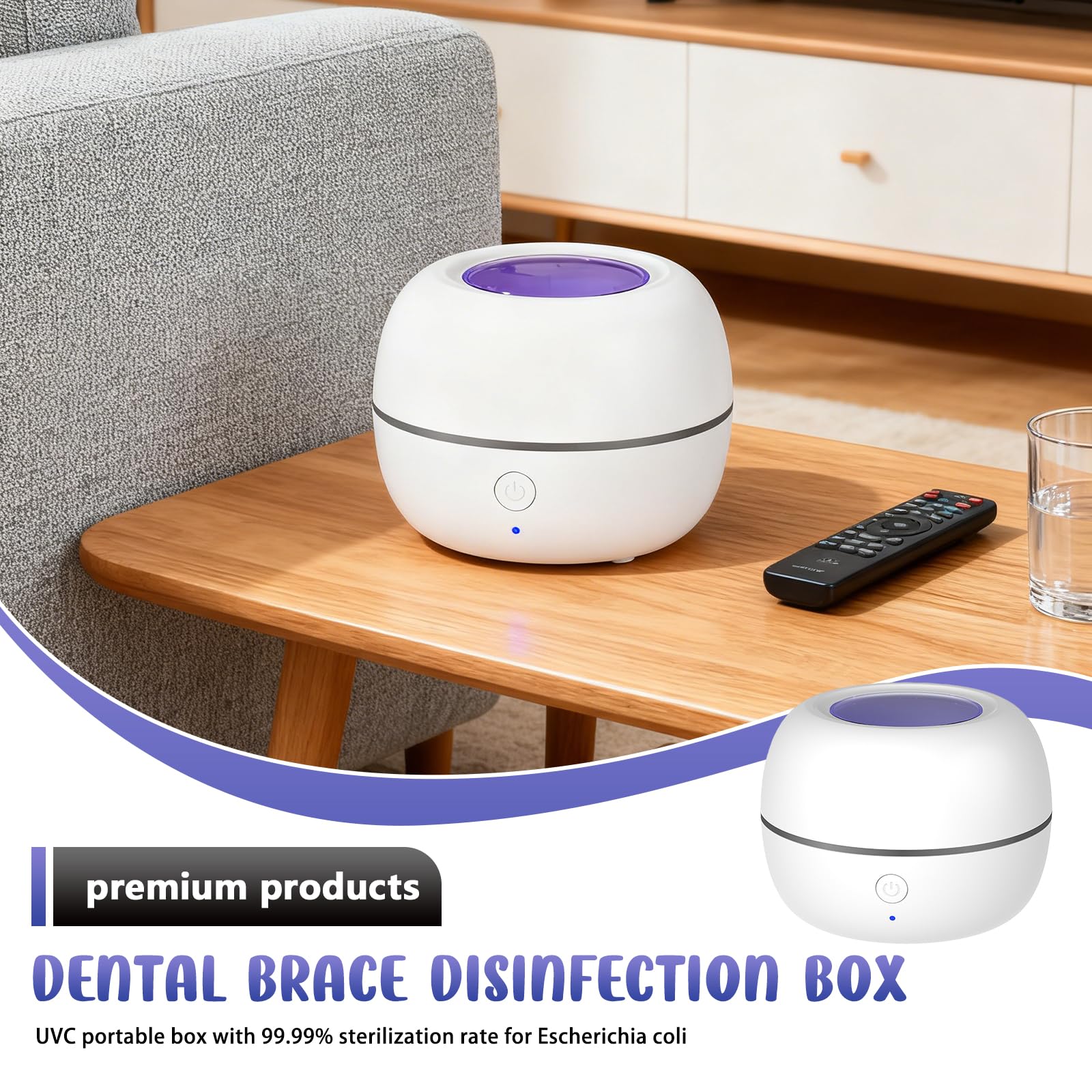 BAIFULAI Terilizzatore portatile per ciuccio: sterilizzatore UV ricaricabile USB, mini esterilizador Portátil De Uv disinfettante per ciuccio, tappi per le orecchie e altri piccoli pezzi (bianco)