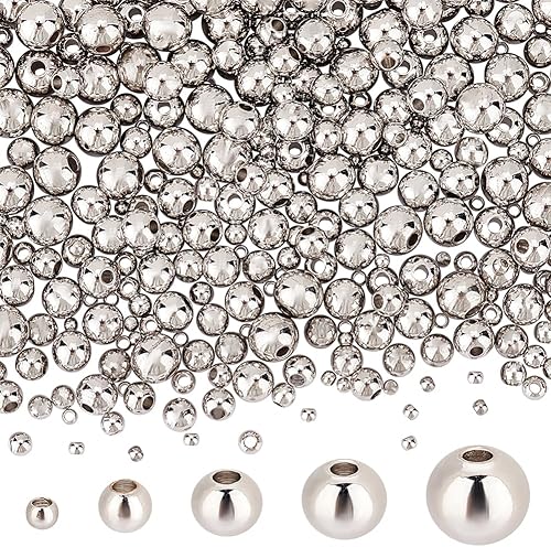 PH PandaHall Cuentas espaciadoras redondas de latón, Plateado (sliver) disponible en Yaxa El Salvador