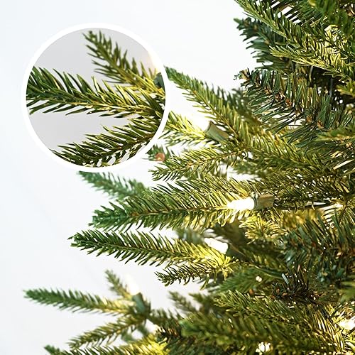 Miniatura 2 de Árbol de Navidad preiluminado de 4 pies, árbol de Navidad de alta calidad con 856 puntas de ramas mixtas de polietileno y PVC, árbol de Navidad de