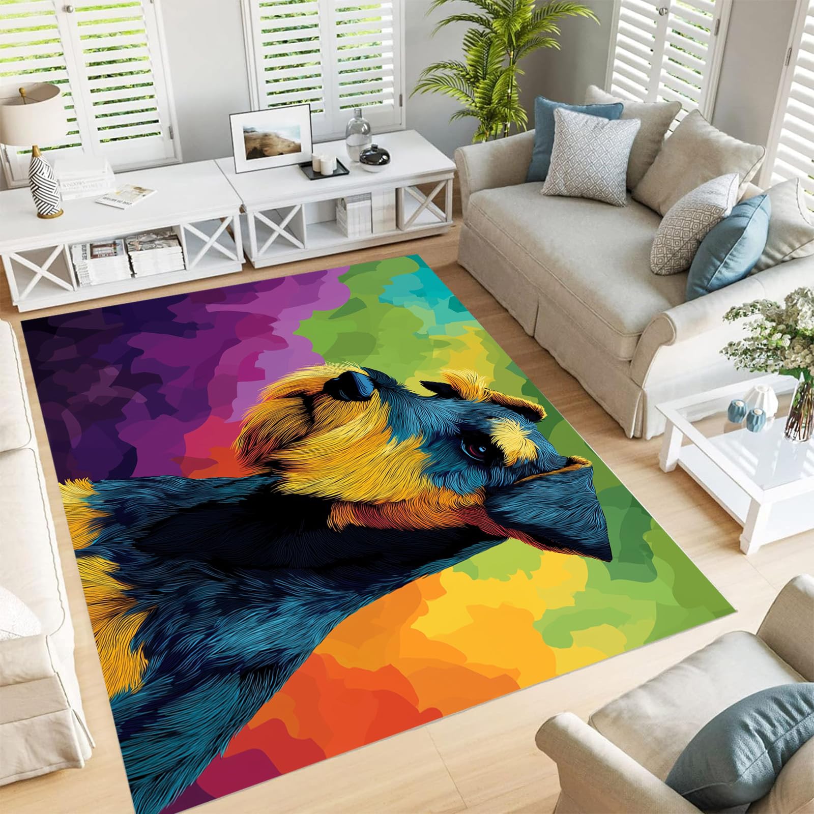 Tapis poils courts violet 120x180 lavable moquette douce de chambre