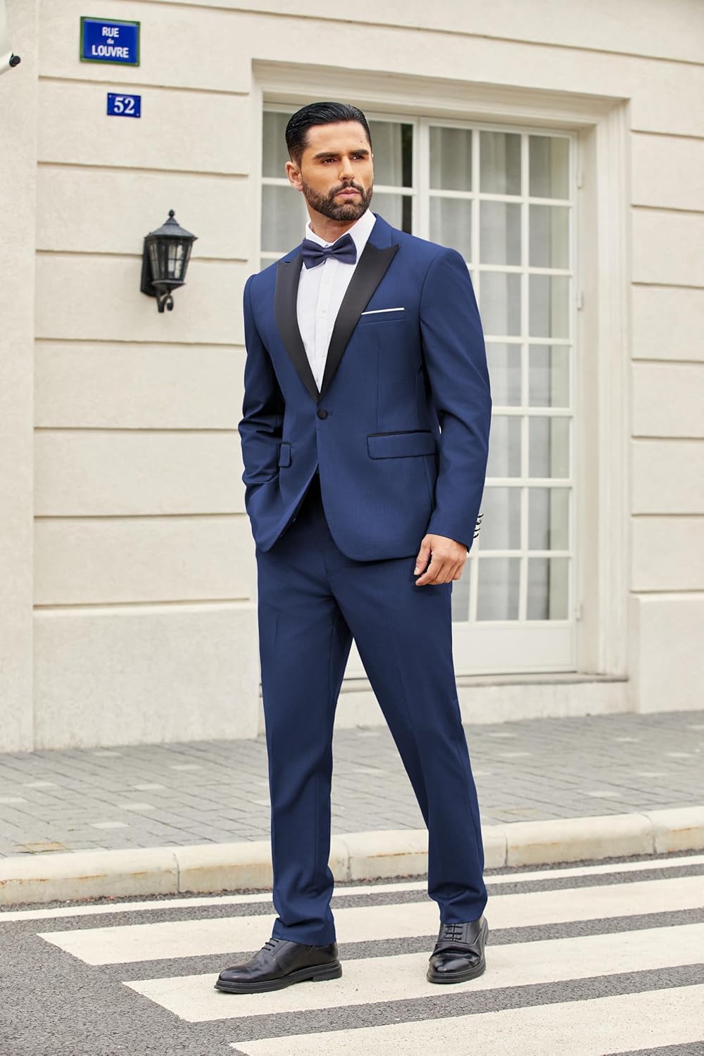 COOFANDY Men's 2 Piece Suit Slim Fit One Button Tuxedo Jacket Pants for Wedding Prom Business - Image 4