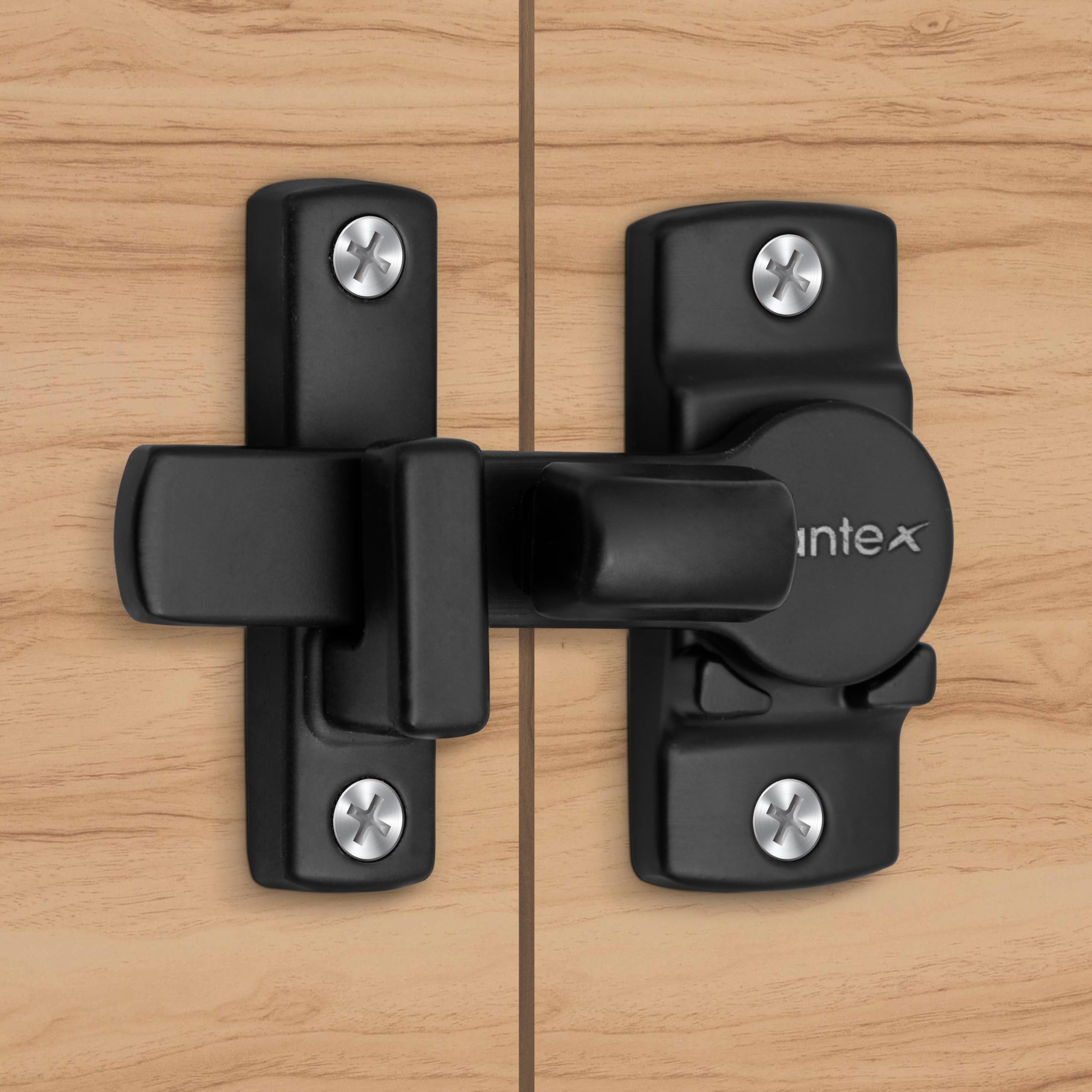 Plantex 180 Degree Sliding Door Lock - Flip Latch for Sliding Gate & Main Door - Baby Latch for Bathroom & Bedroom - Black