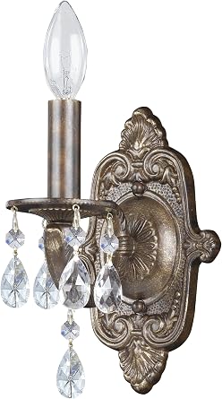 Crystorama Paris Market 6.5" Spectra Crystal Venetian Bronze Sconce