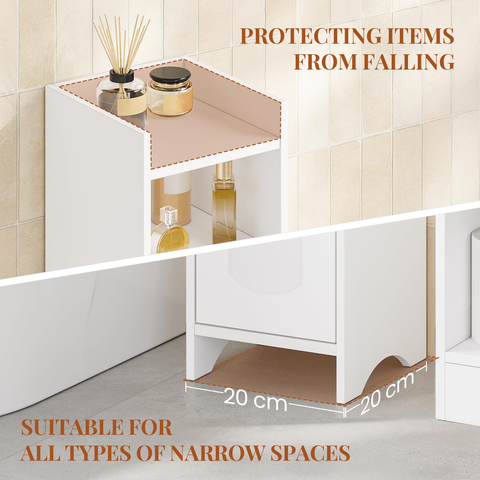 HEXCELEN Meuble de Salle de Bain, Support Papier Toilette 20 x 20 x 90 cm